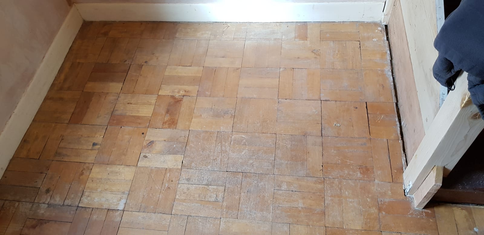 Maple Basket Weave Parquet Floor Restoration, Bournemouth