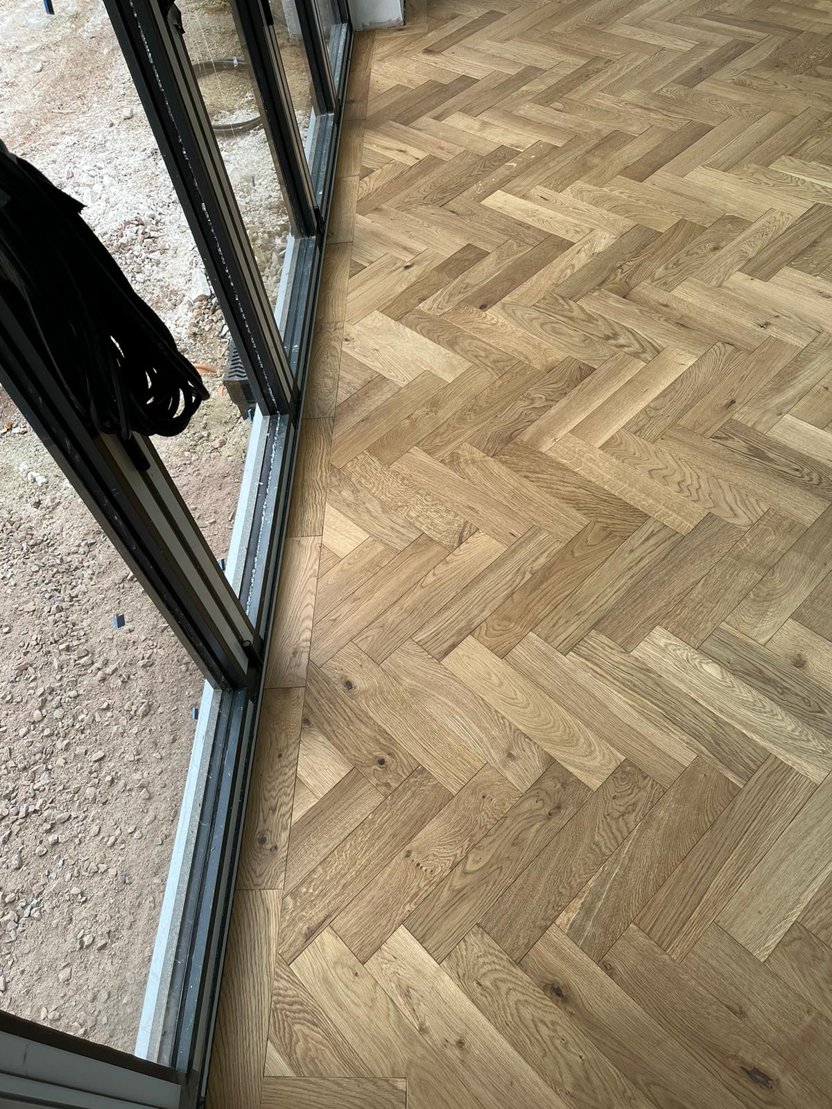 Fitted Oak Herringbone Parquet Flooring, Winterslow, Salisbury