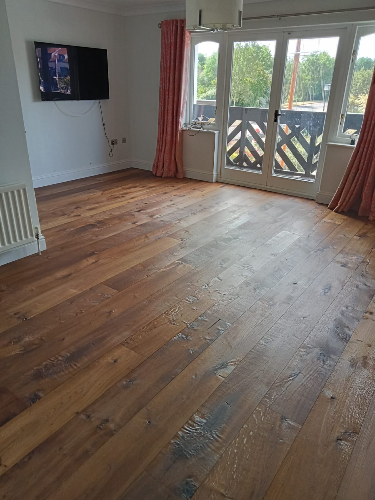 Ripped & Cracked Oak Plank Wood Flooring Fitted, Southampton