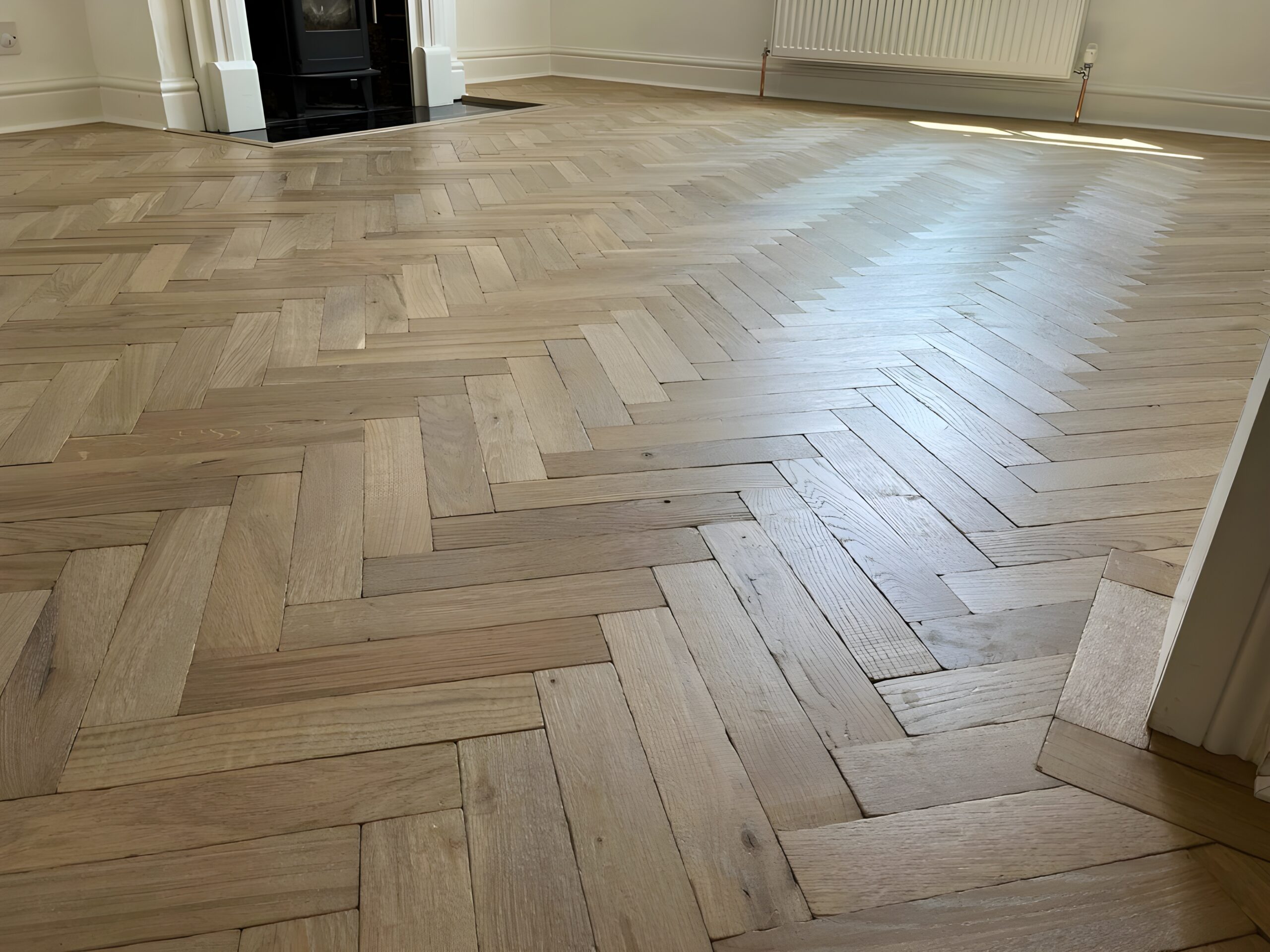 Rustic Oak Solid Block Parquet Flooring Installation, Salisbury