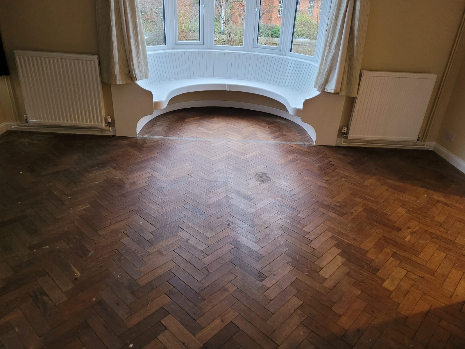Oak Herringbone Parquet Floor Repaired & Restored, Bournemouth