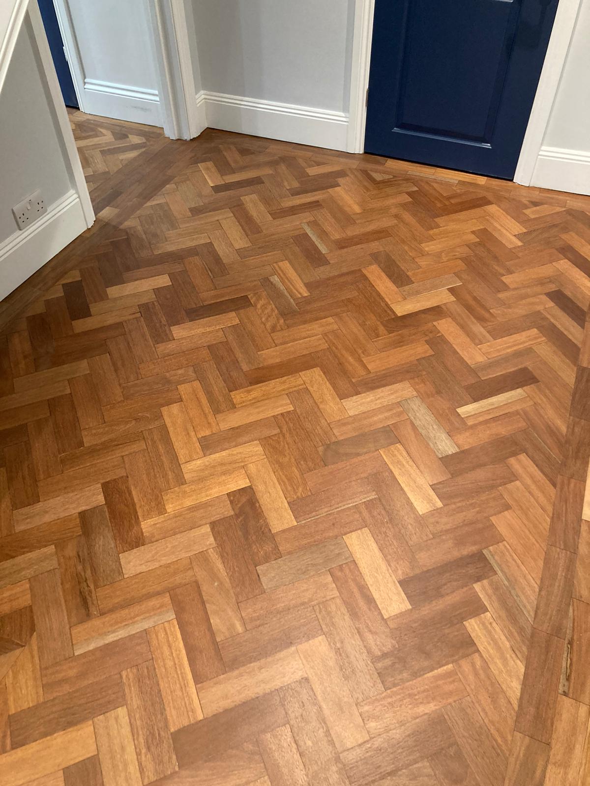 Merbau Herringbone Parquet Floor Restoration, Southampton