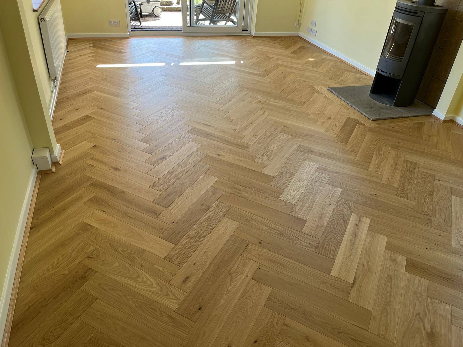 Large-Format Select Oak Herringbone Parquet Flooring Supplied & Fitted, Ringwood