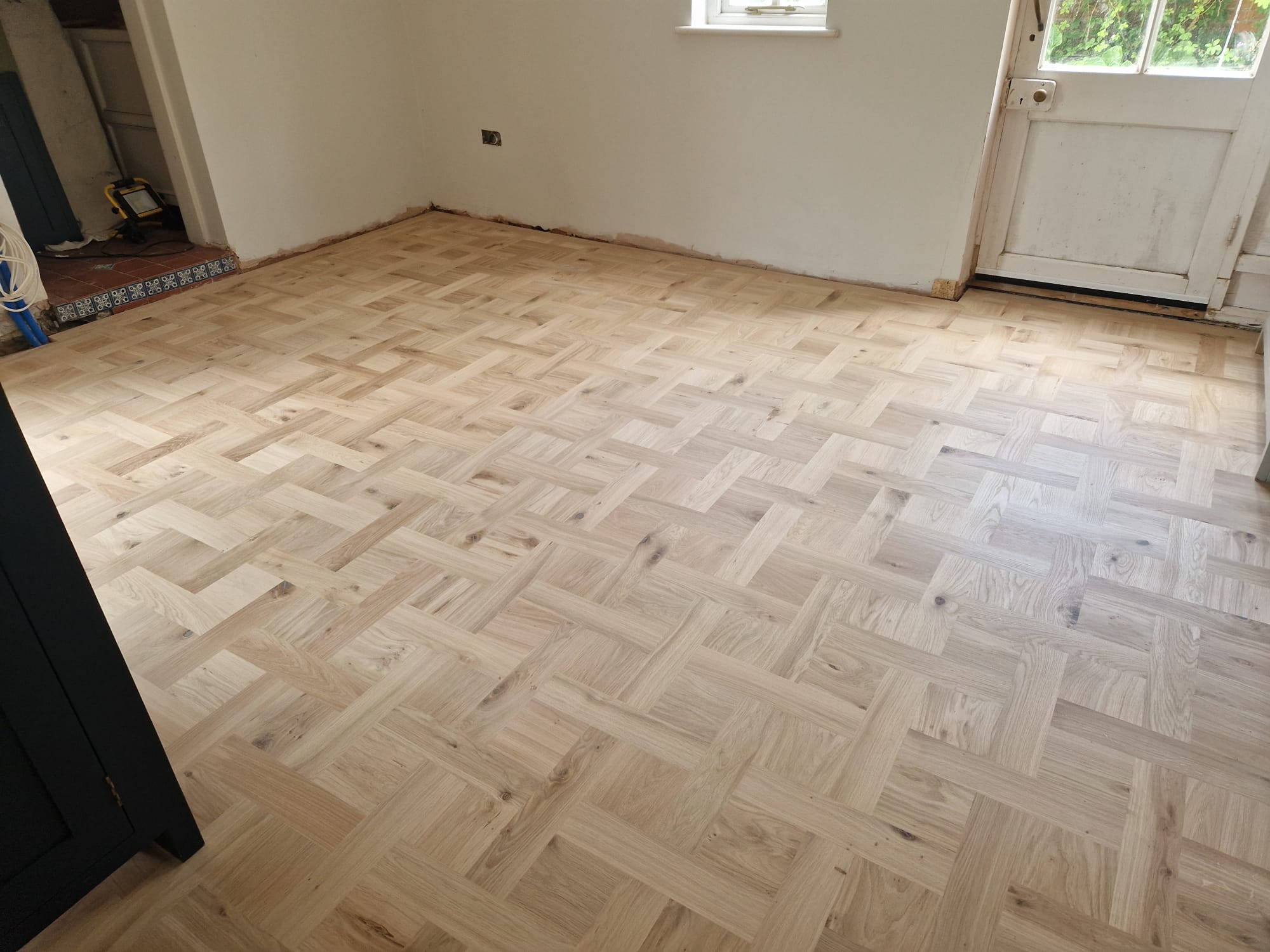 Continuous Versailles Oak Parquet Restoration, Wimborne