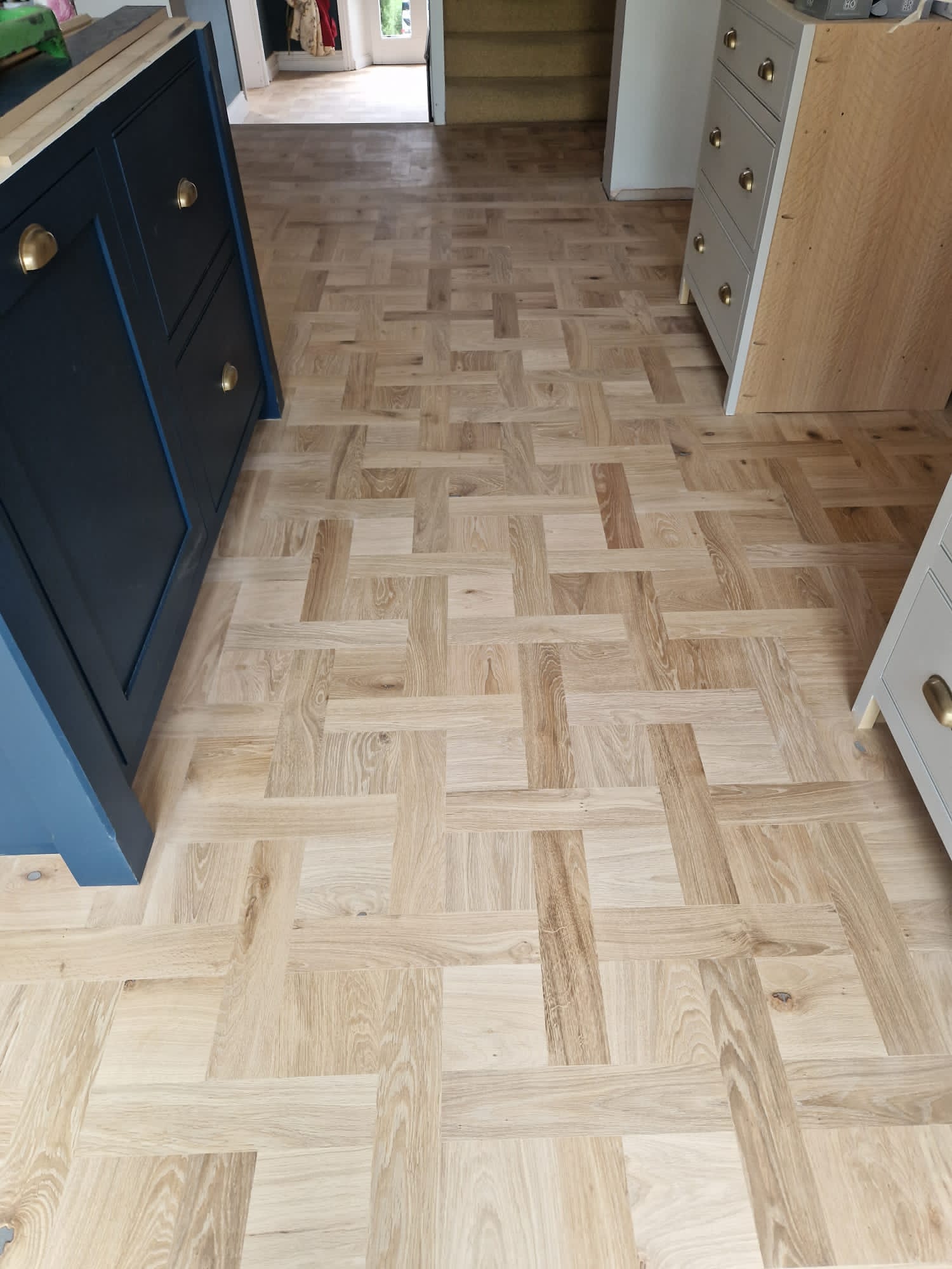 Continuous Versailles Oak Parquet Restoration, Wimborne
