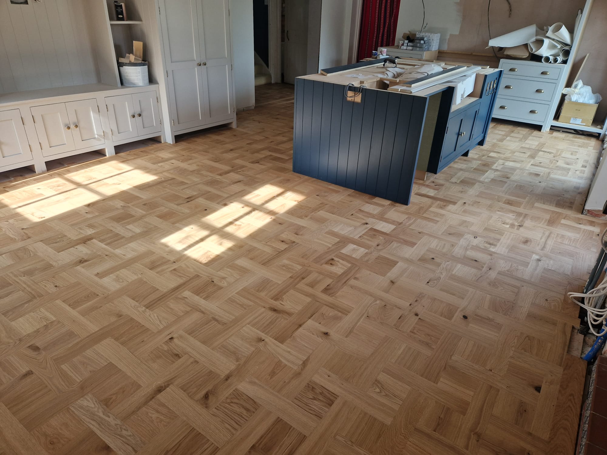 Continuous Versailles Oak Parquet Restoration, Wimborne