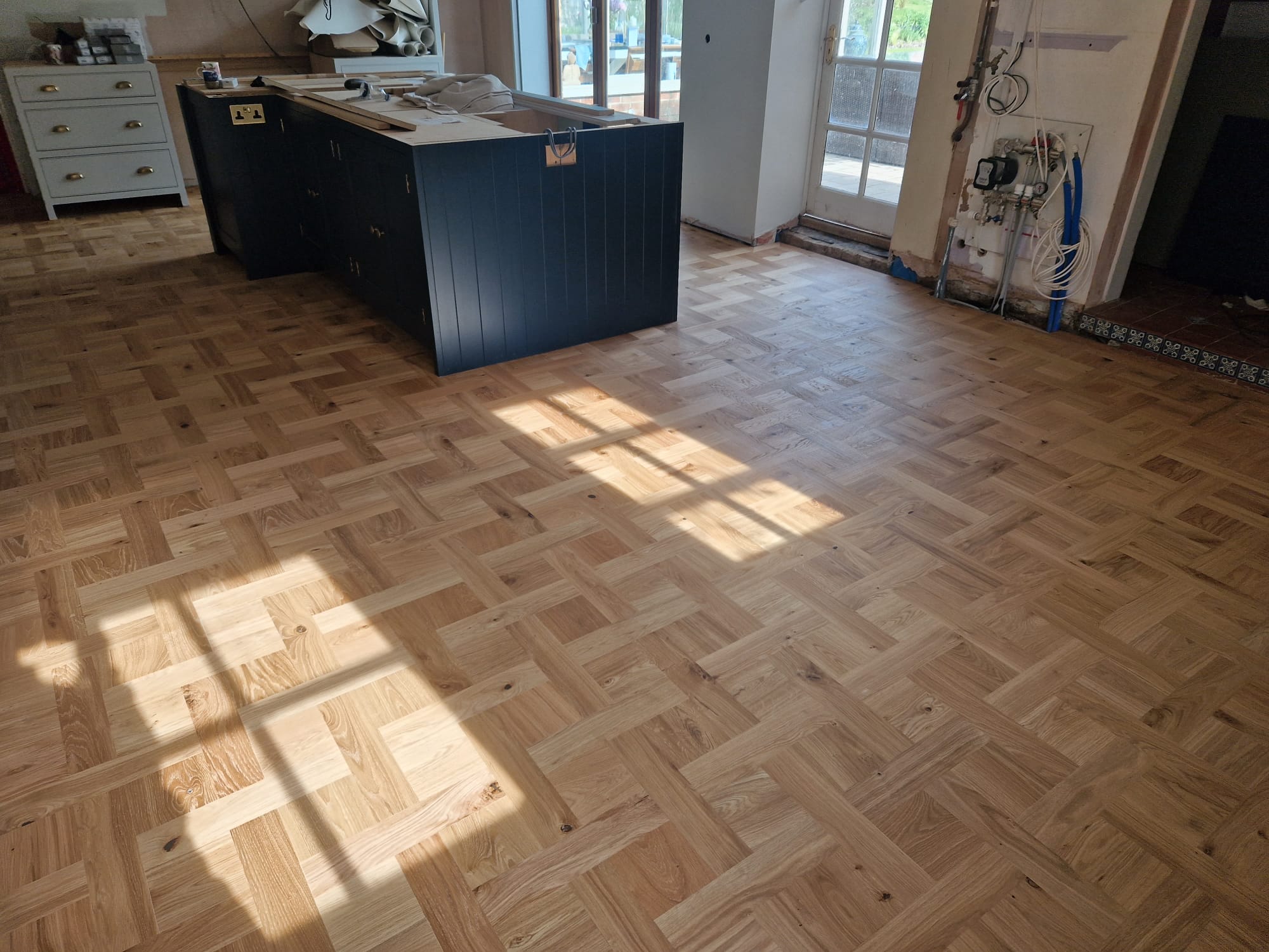 Continuous Versailles Oak Parquet Restoration, Wimborne
