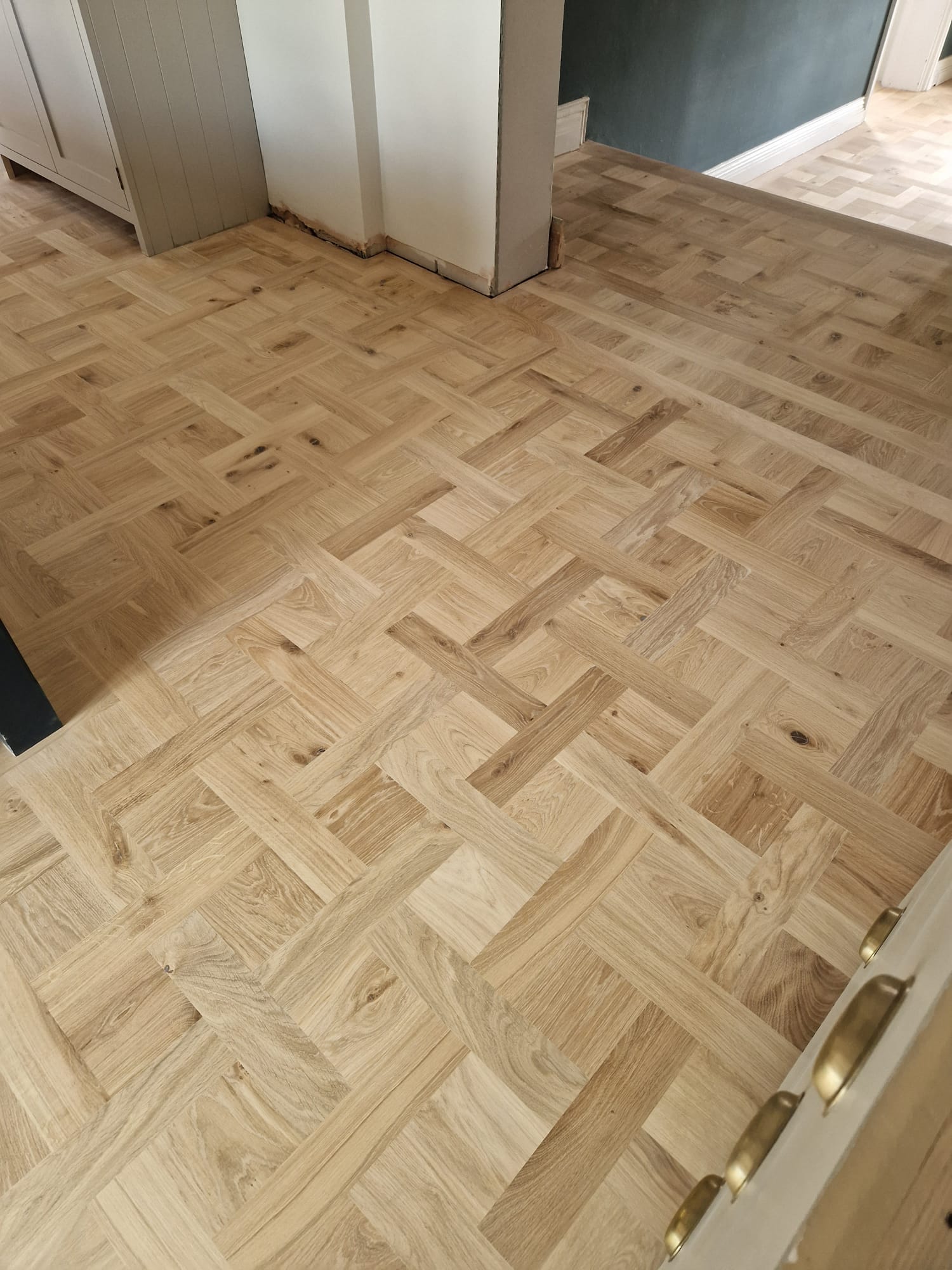 Continuous Versailles Oak Parquet Restoration, Wimborne