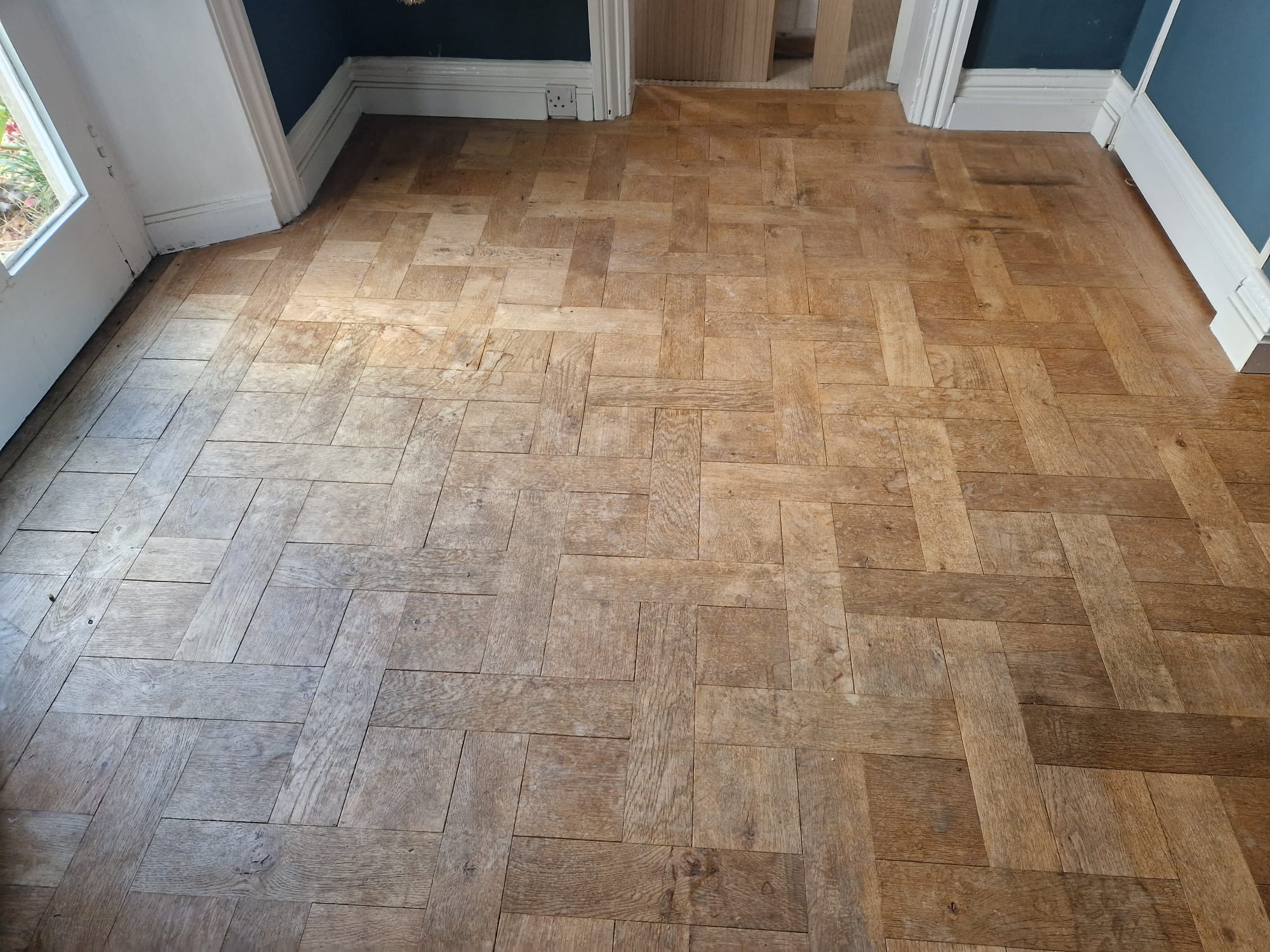 Continuous Versailles Oak Parquet Restoration, Wimborne