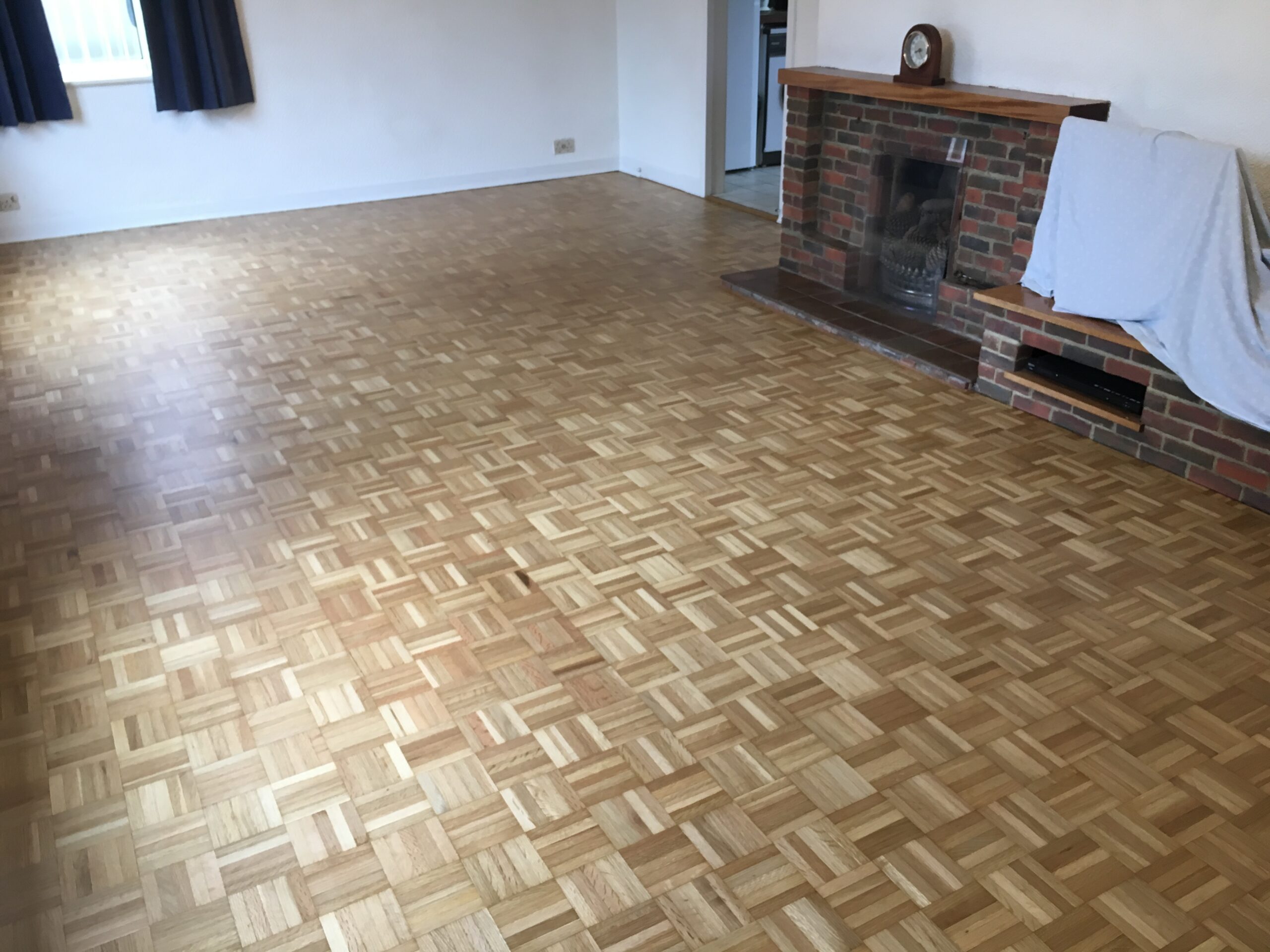 Oak Mosaic Parquet Floor Restoration, Lymington