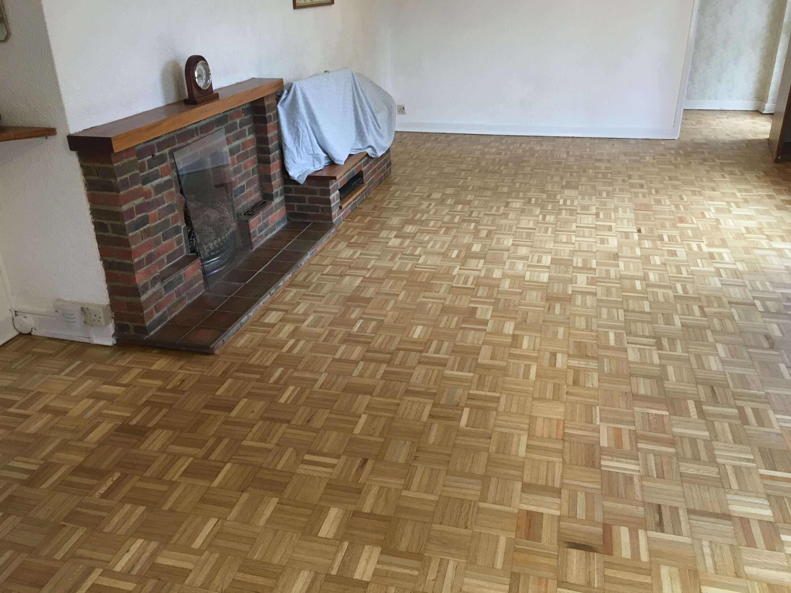 Oak Mosaic Parquet Floor Restoration, Lymington