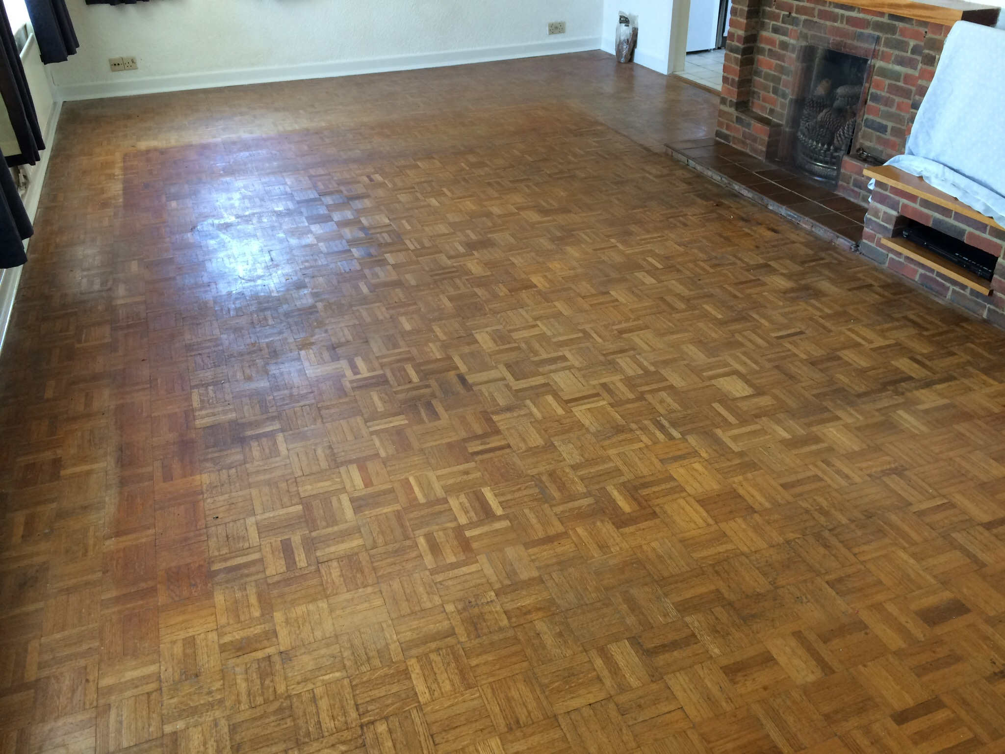 Oak Mosaic Parquet Floor Restoration, Lymington