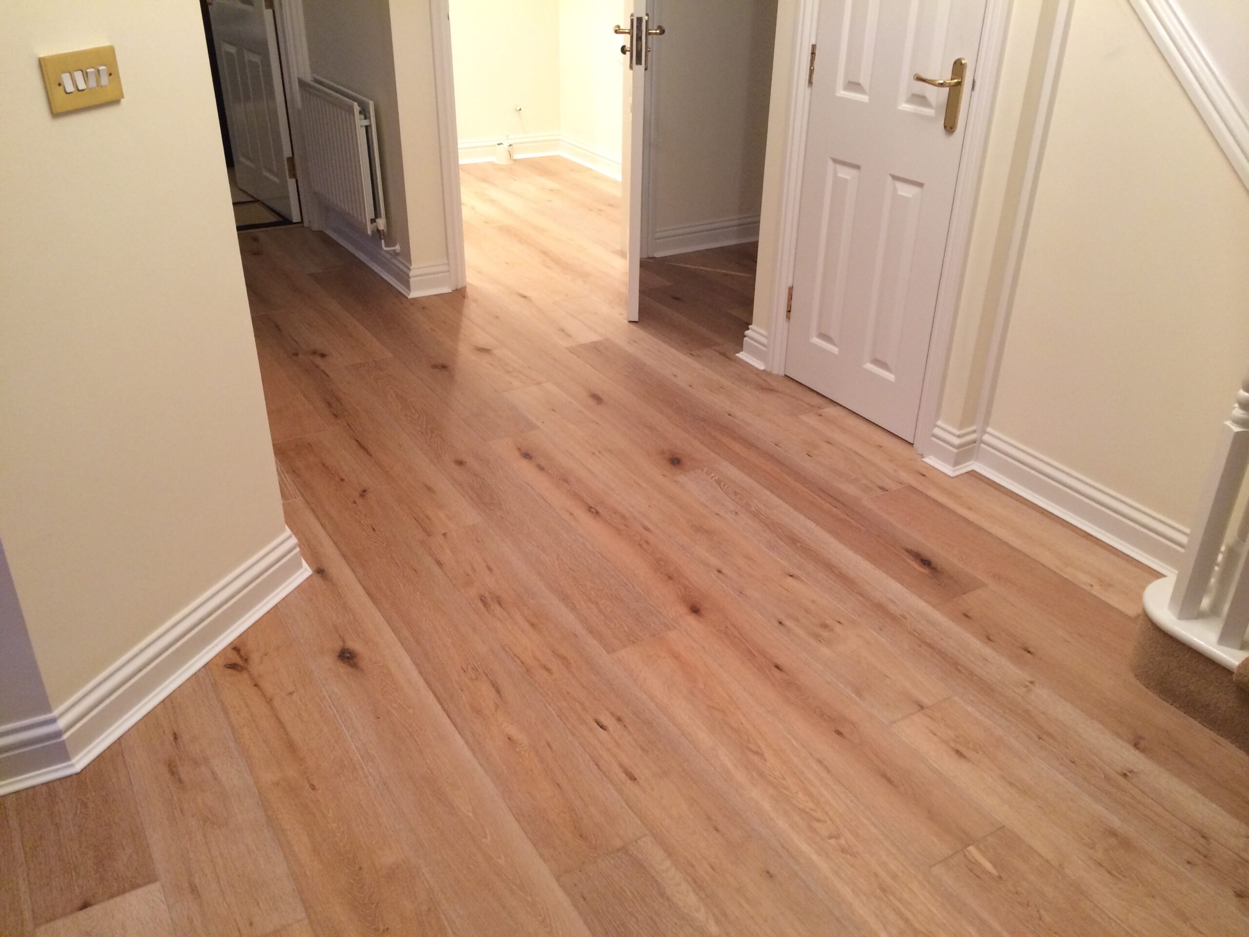 Brushed & White Oiled Plank Wood Flooring Installation, Winchester