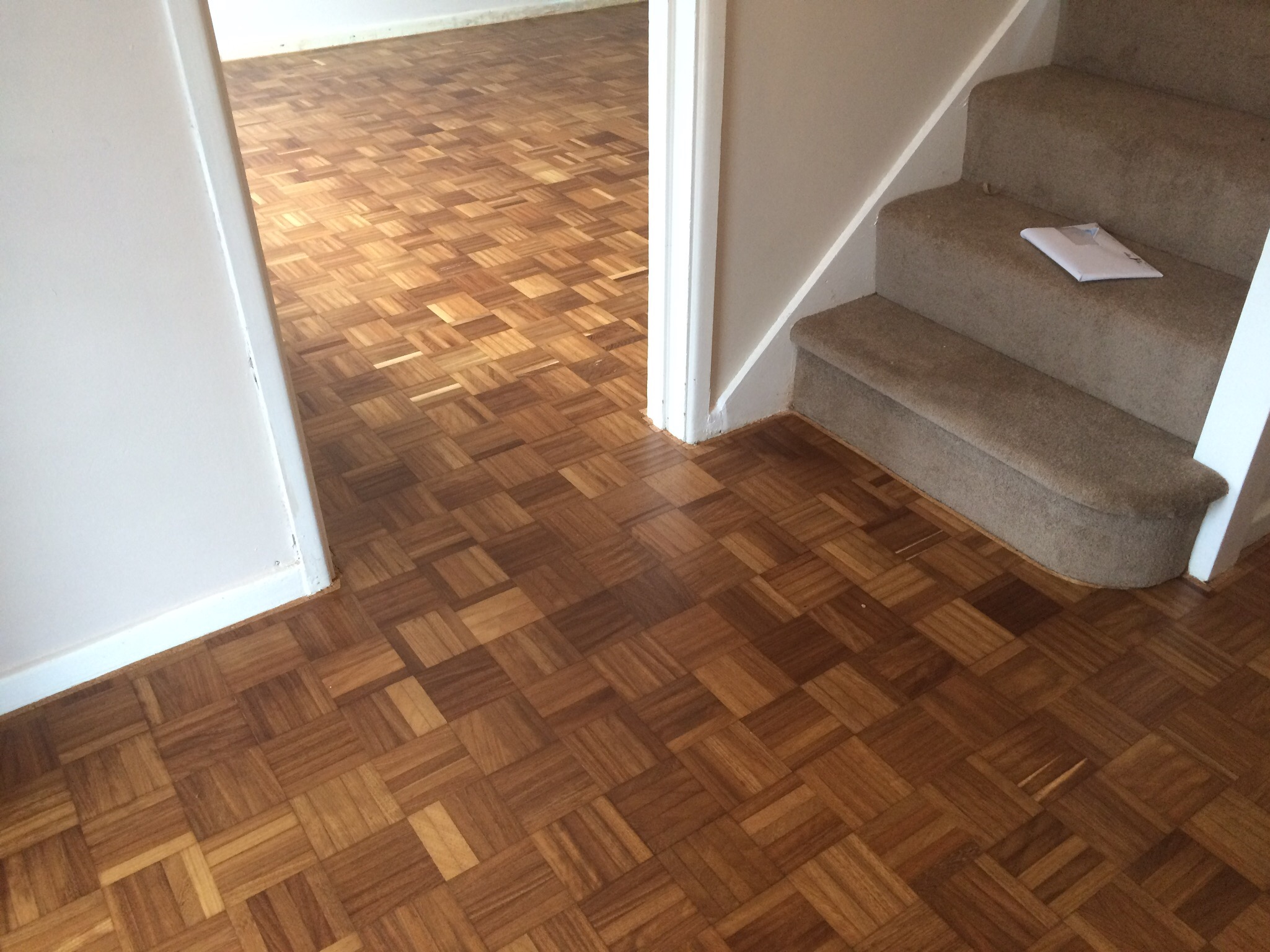 Much better - sanded, filled and finished with Bona Lacquer Wimborne