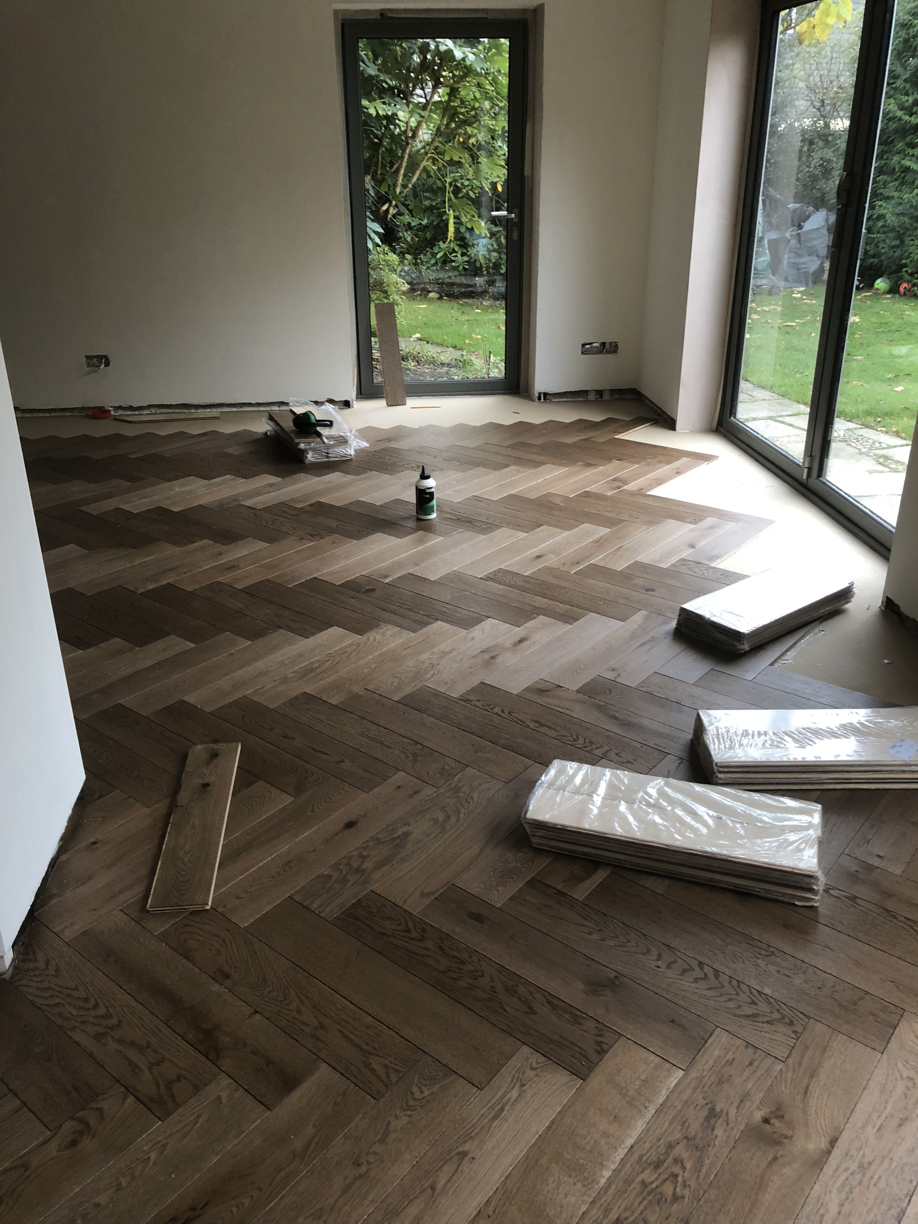 Rustic Oak Herringbone Parquet Flooring Supplied & Fitted, New Milton