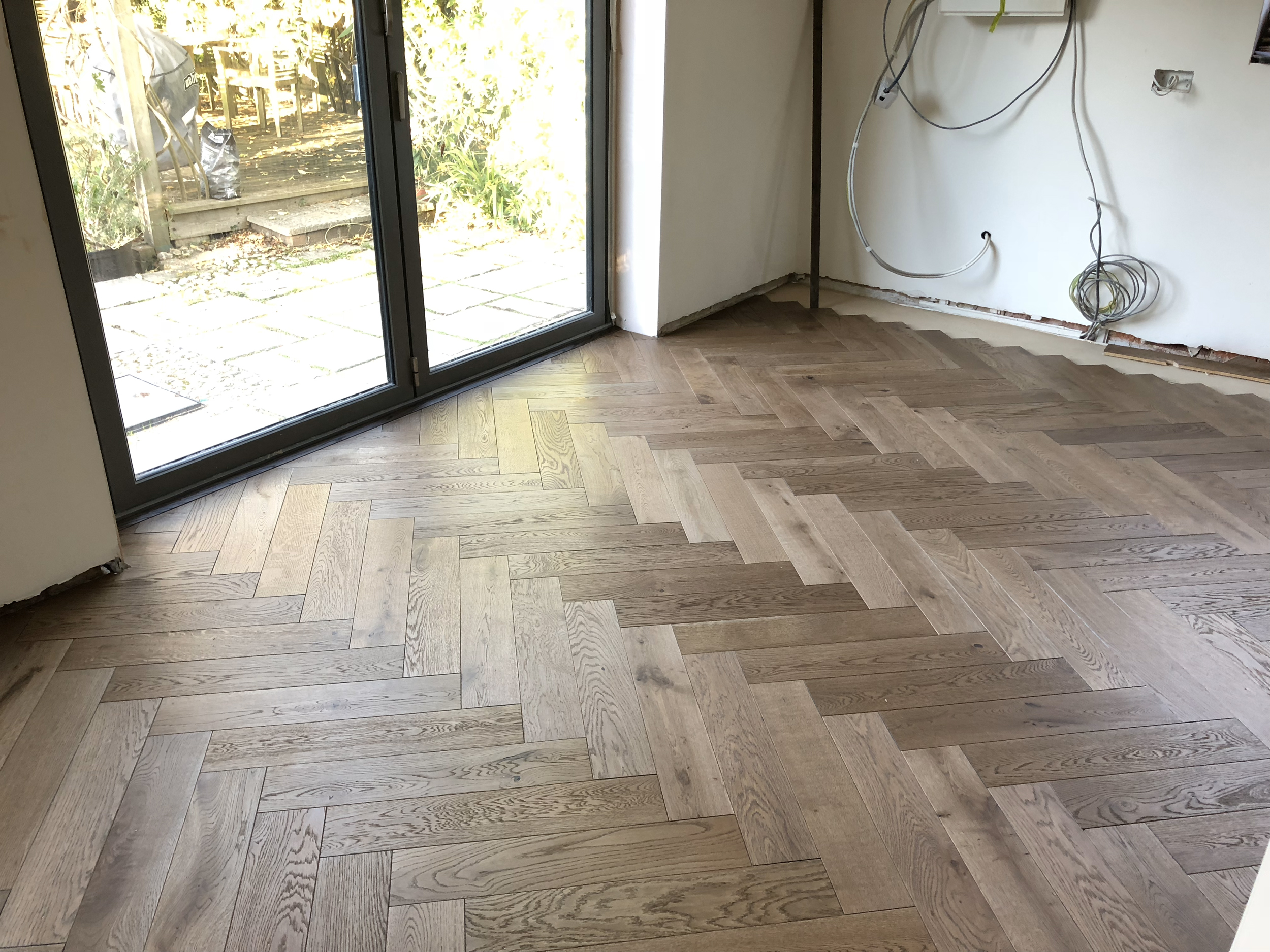 Rustic Oak Herringbone Parquet Flooring Supplied & Fitted, New Milton
