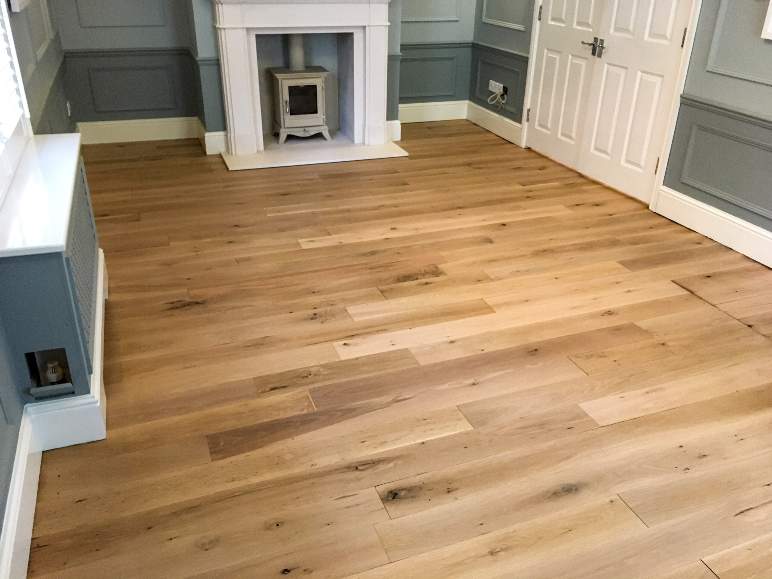 Engineered Oak Plank Wood Floor Sanded & Restored in Laverstock, Salisbury