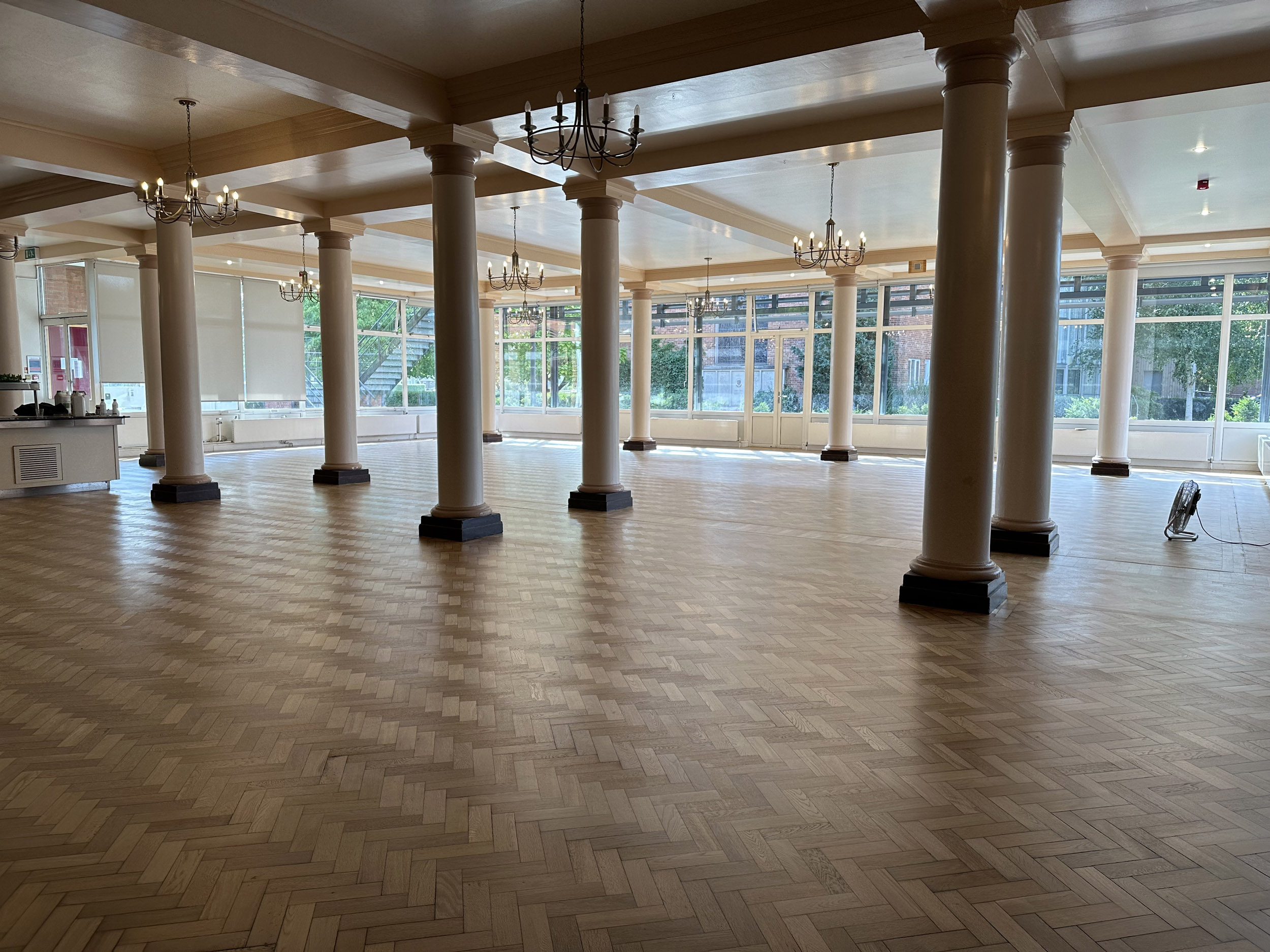 Dining Hall Wood Floor Sanded & Restored, Dauntsey School, West Lavington