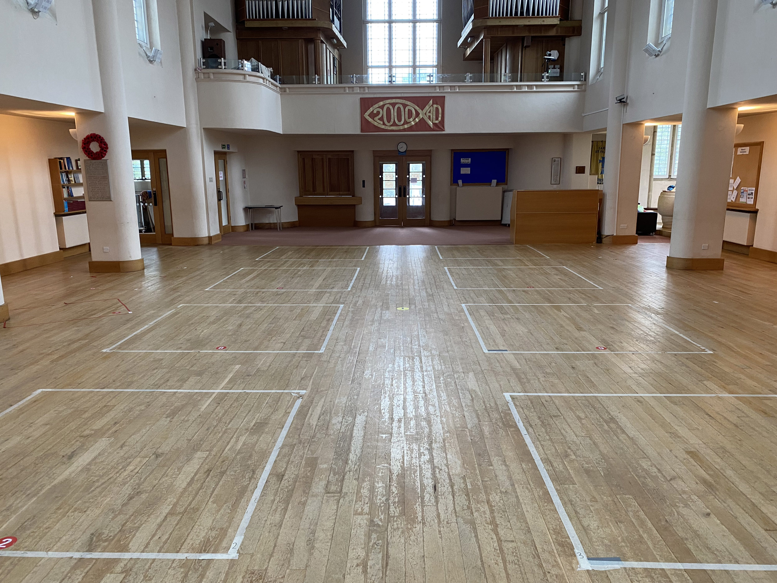 Oak Plank Church Floor Sanded & Restored, St Francis, Salisbury