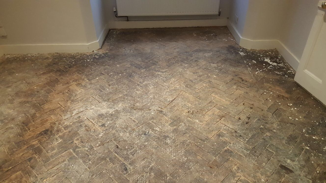 Pine Herringbone Parquet Floor Restoration, Southampton
