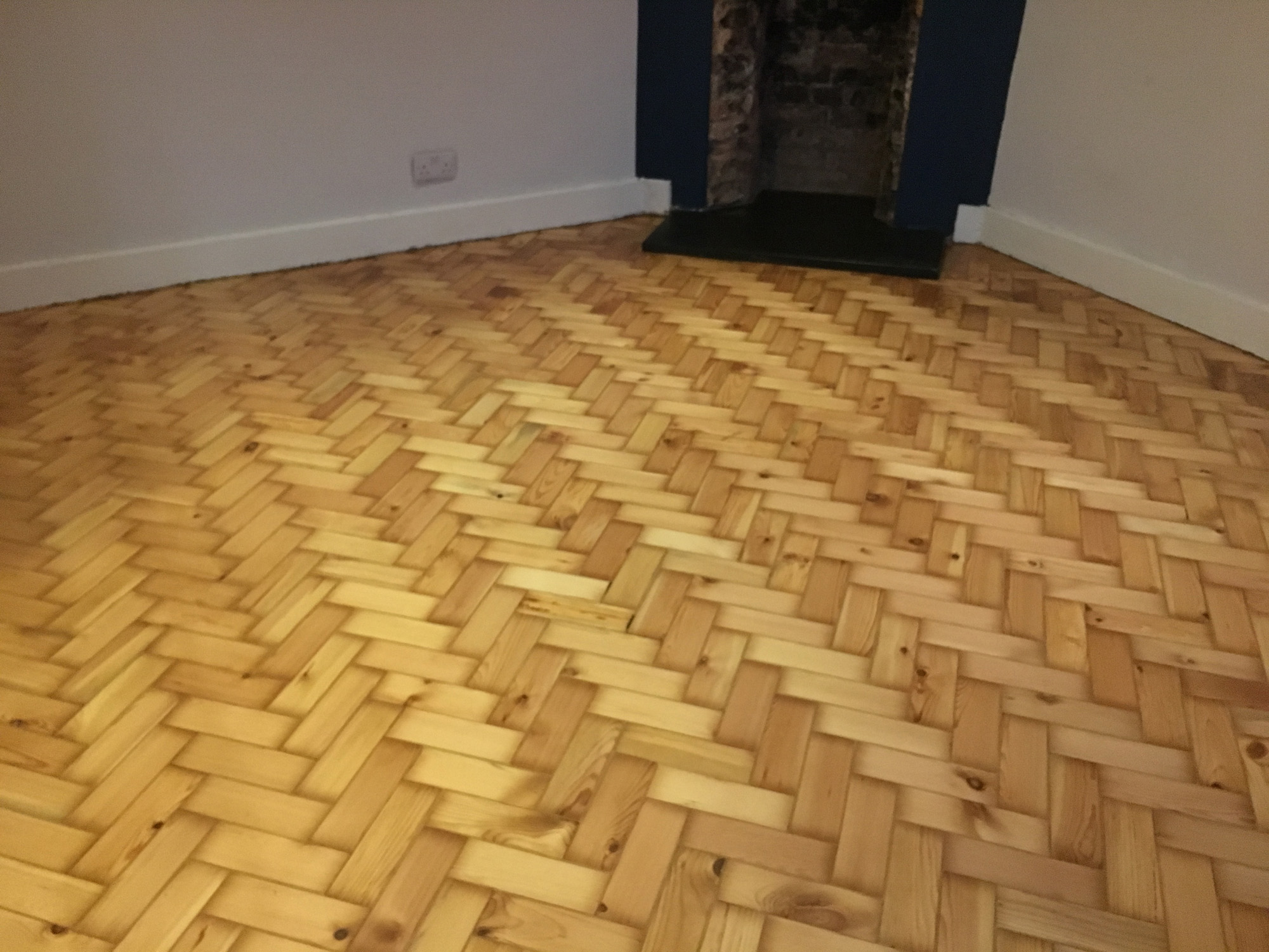Pine Herringbone Parquet Floor Restoration, Southampton