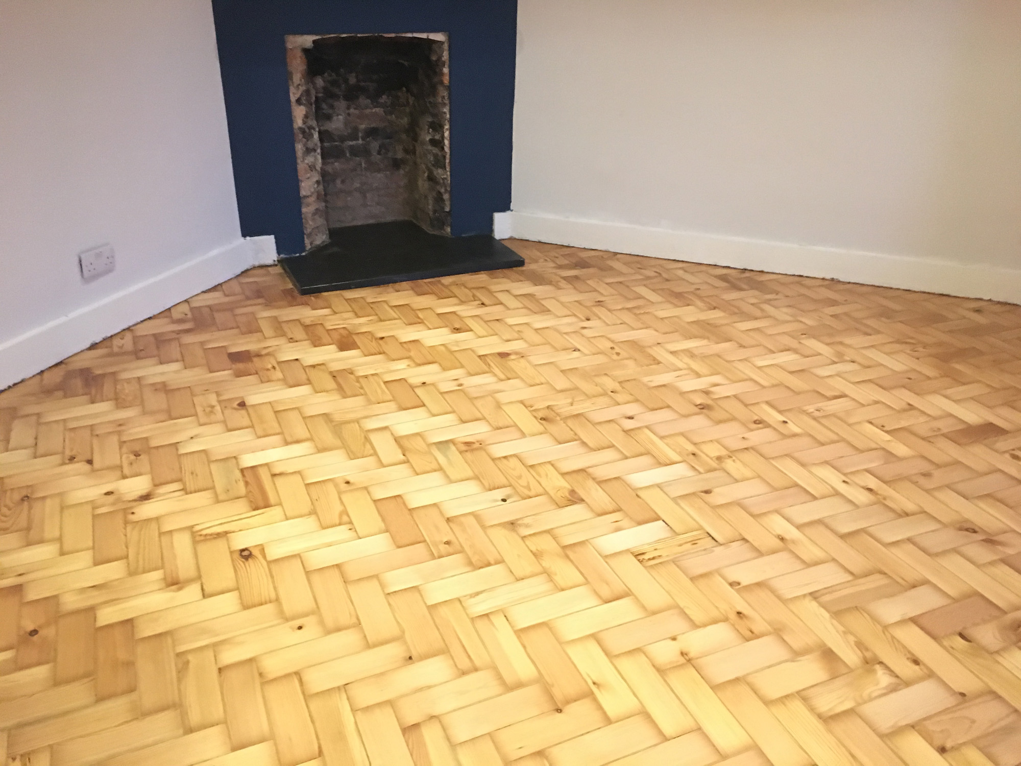 Pine Herringbone Parquet Floor Restoration, Southampton