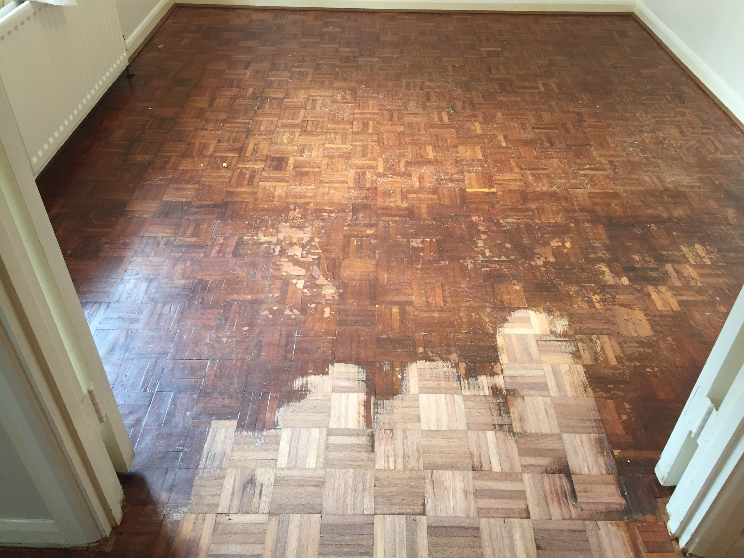 Teak Mosaic Parquet Floor Sanding & Finishing, Salisbury