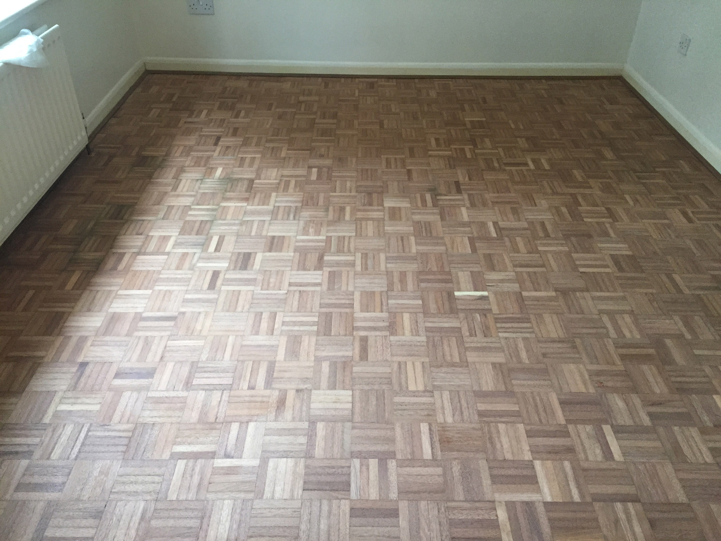 Teak Mosaic Parquet Floor Sanding & Finishing, Salisbury