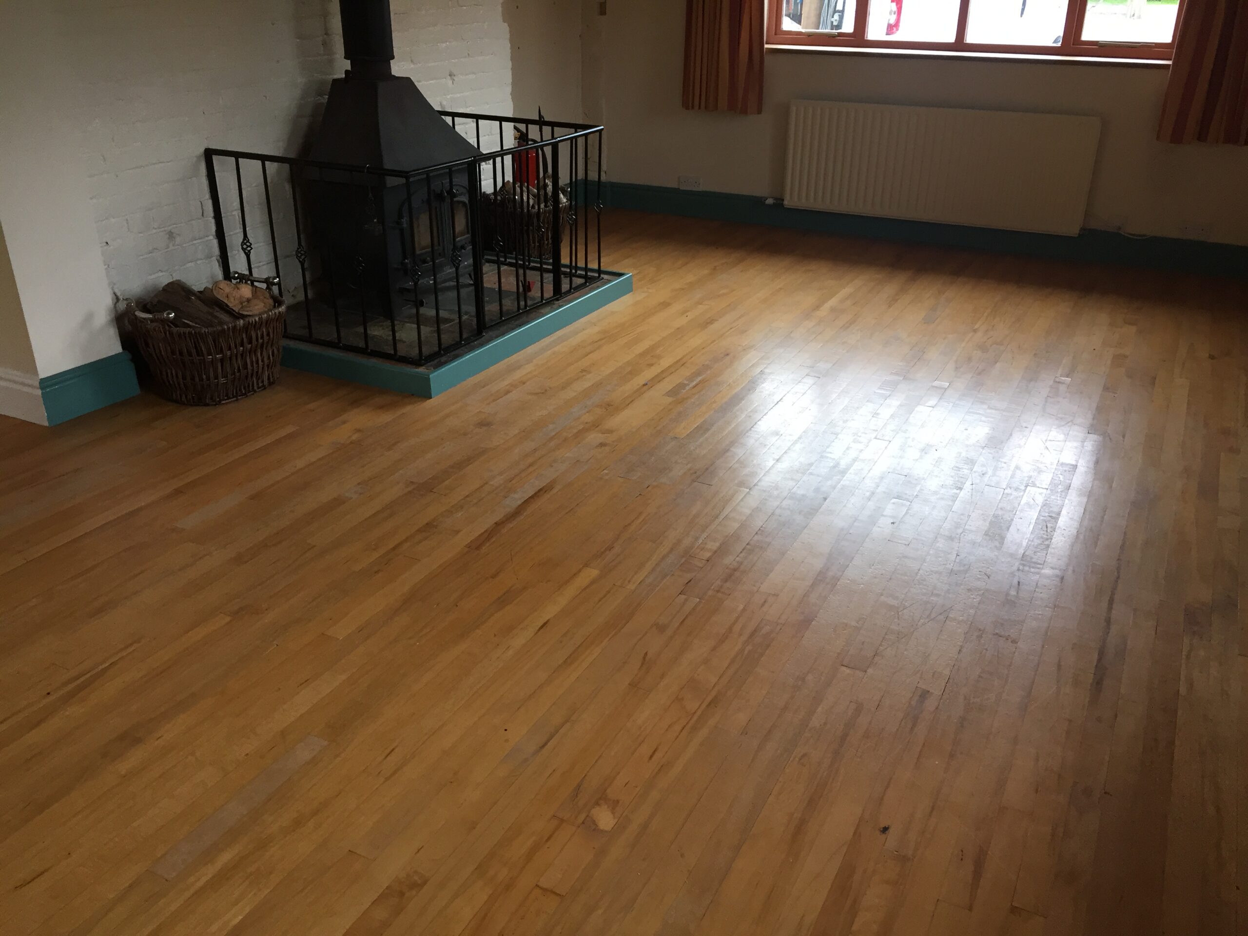 Solid Maple Strip Wood Floor Sanded & Restored, Andover