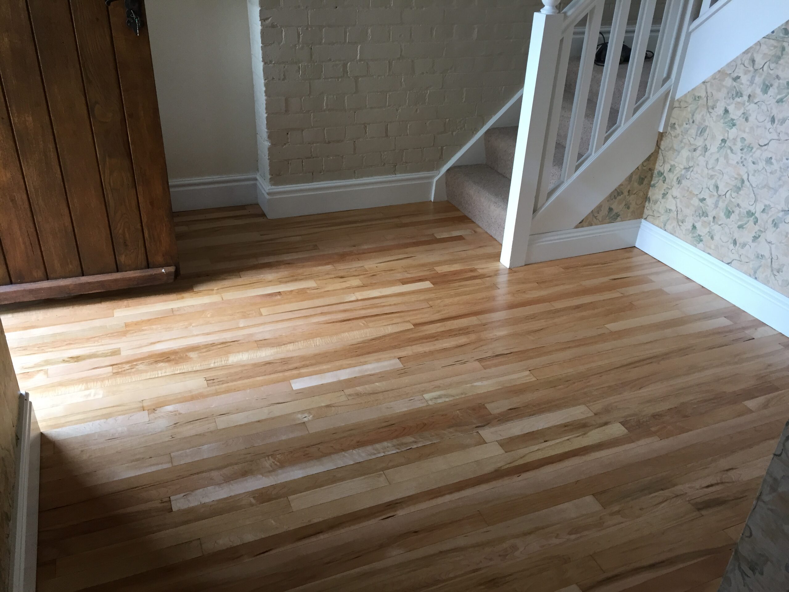 Solid Maple Strip Wood Floor Sanded & Restored, Andover