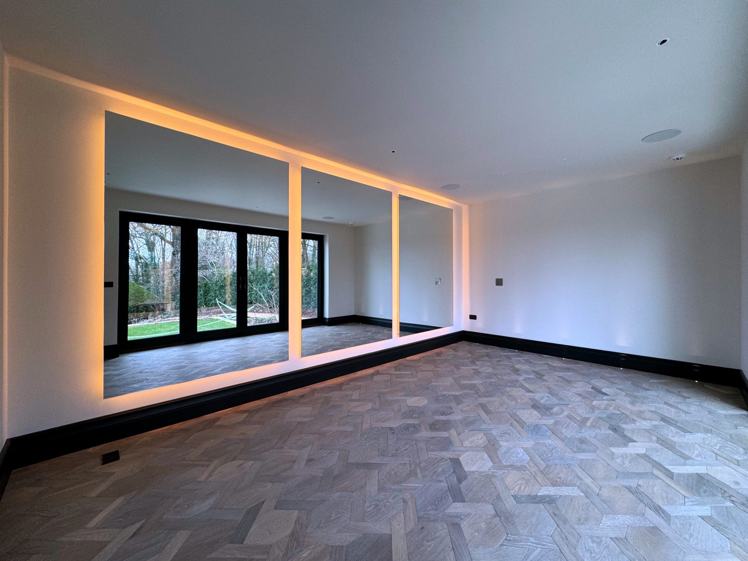 Mansion Weave Smoked White Oiled Parquet Floor Installed, Winchester