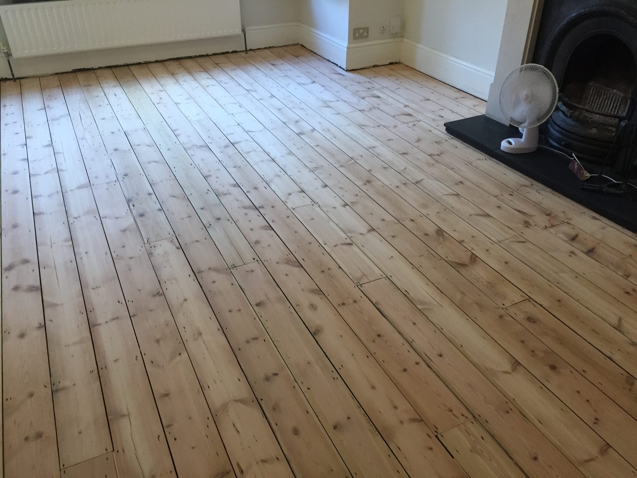 Victorian Pine Plank Wood Floor Sanding & Finish, Salisbury