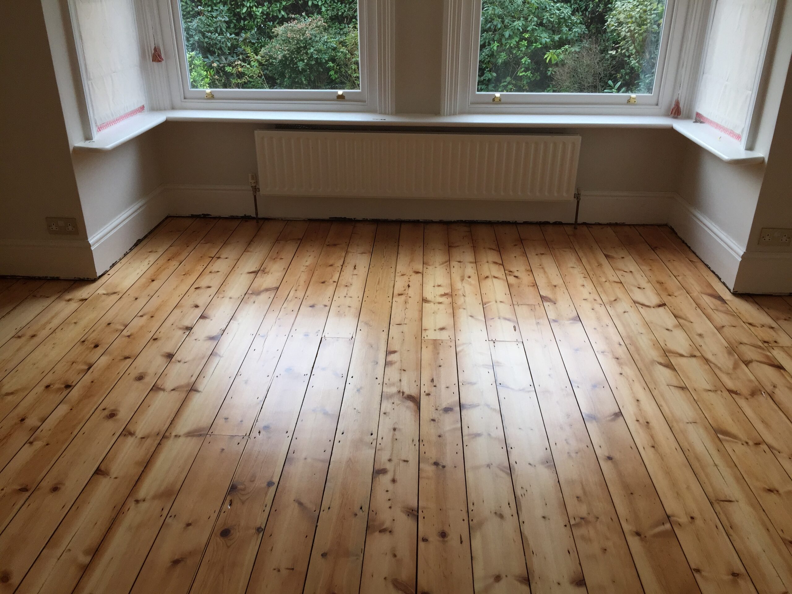 Victorian Pine Plank Wood Floor Sanding & Finish, Salisbury