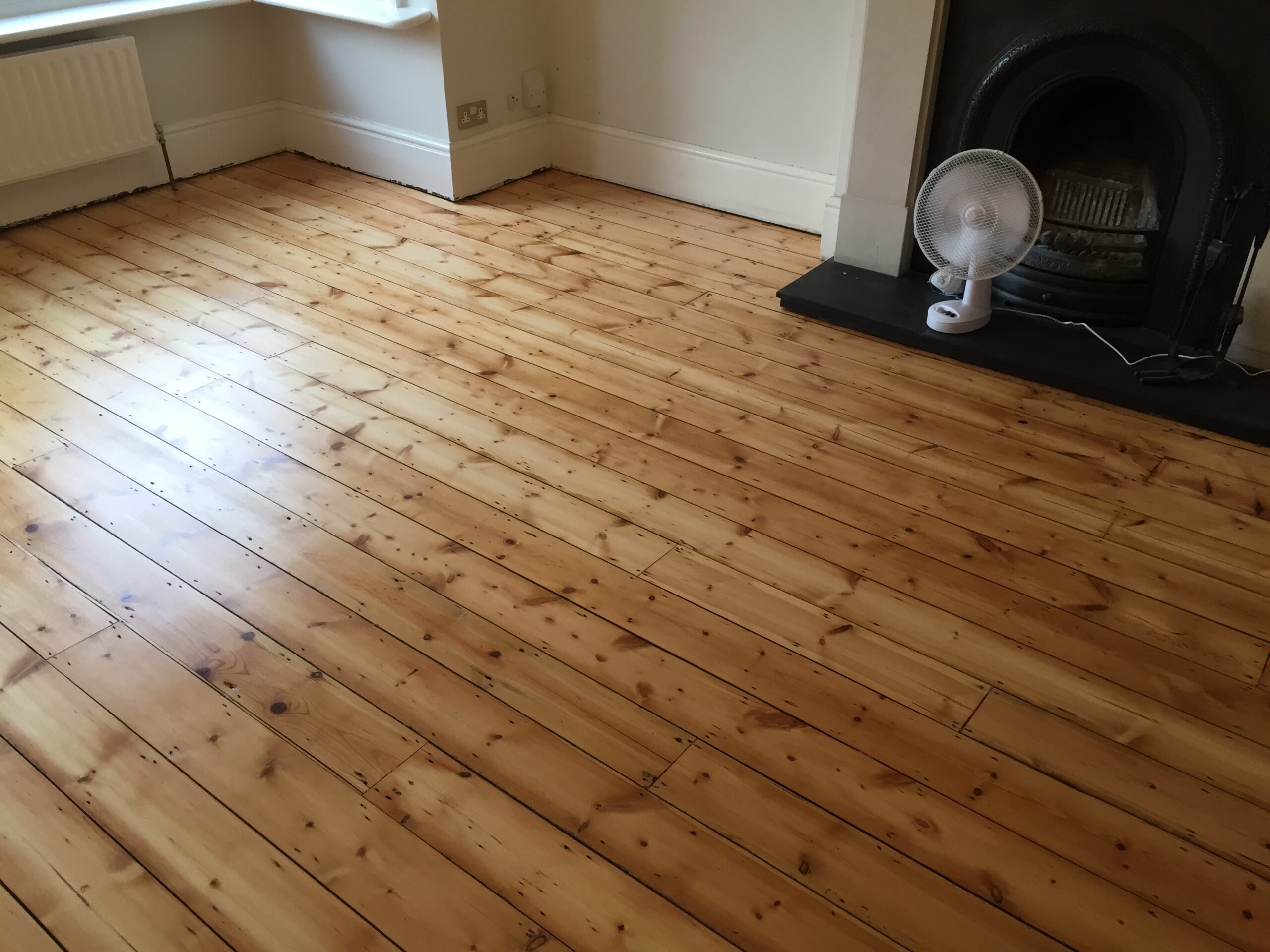 Victorian Pine Plank Wood Floor Sanding & Finish, Salisbury