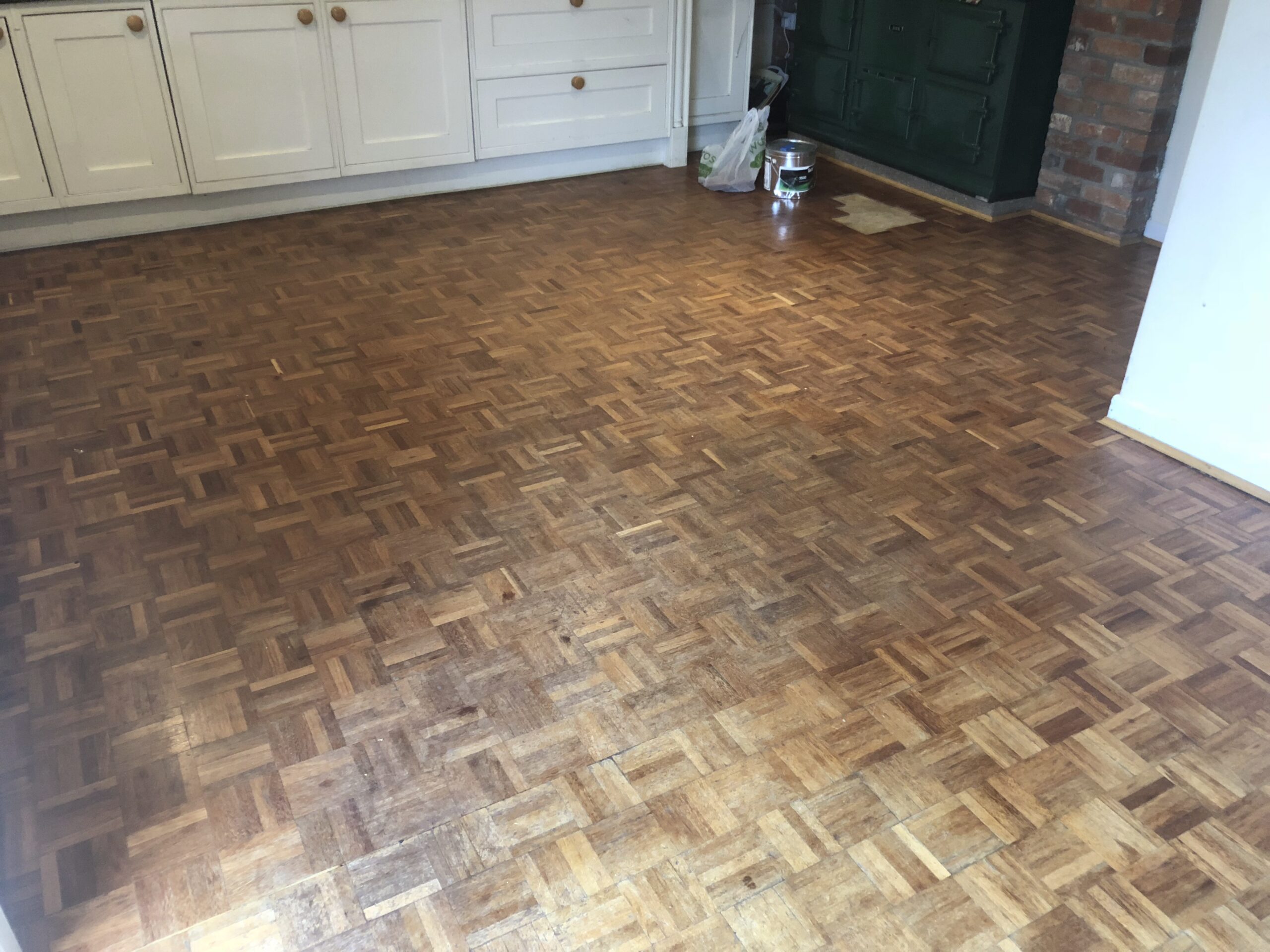 Mosaic Parquet Floor Sanded & Restored, Lymington