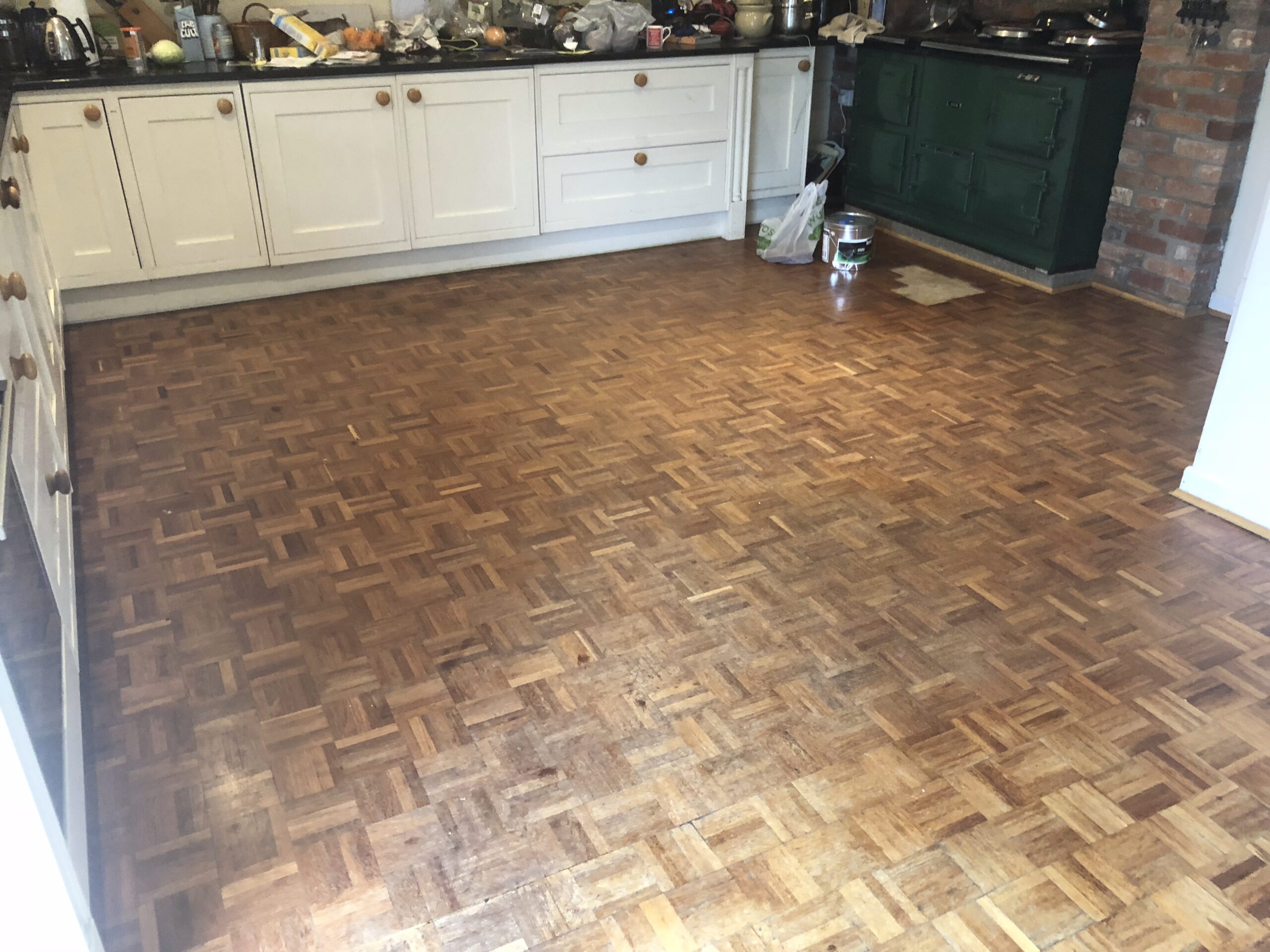 Mosaic Parquet Floor Sanded & Restored, Lymington
