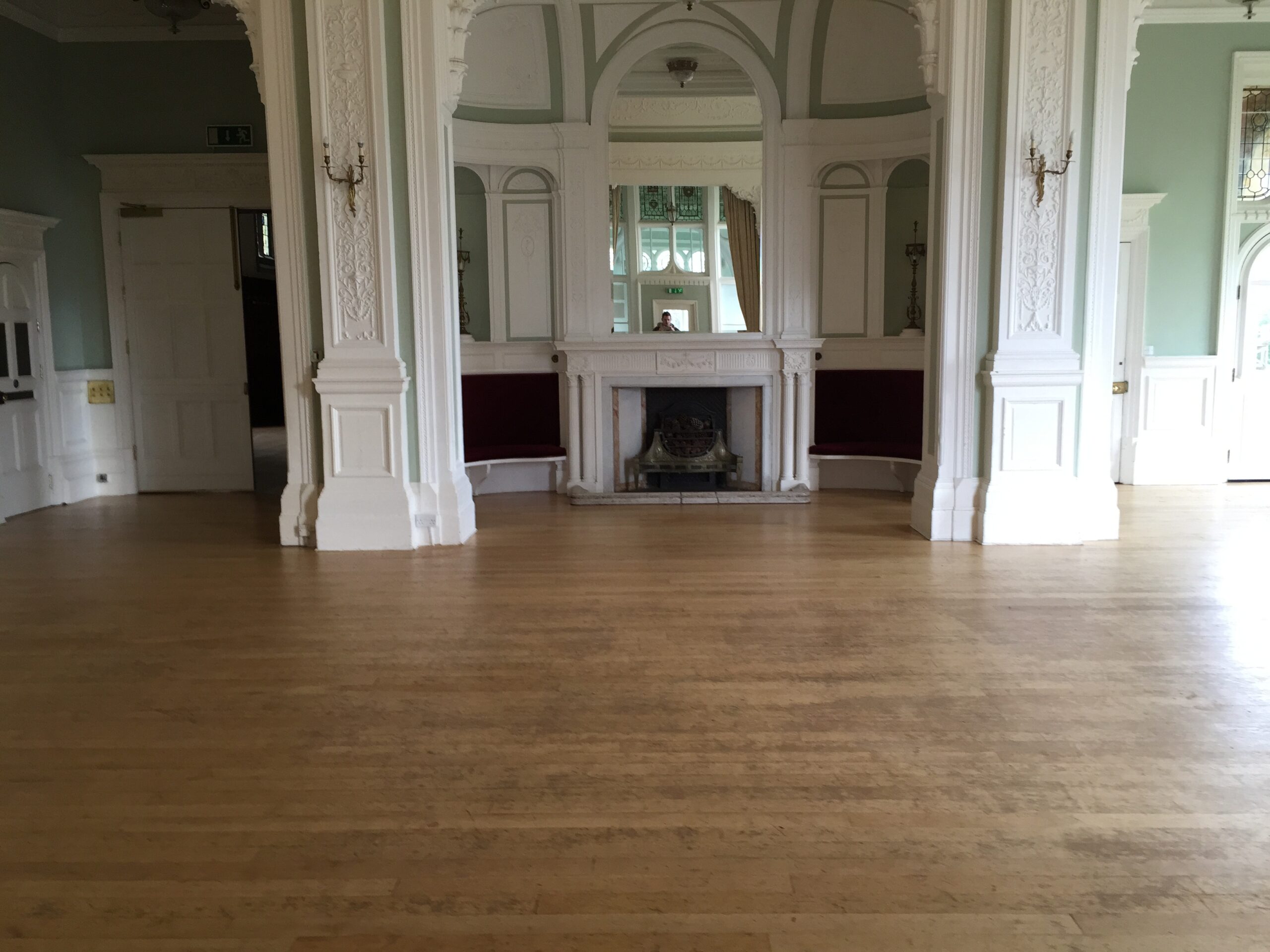 Grand Hall Solid Oak Plank Floor Sanded & Finished, Romsey