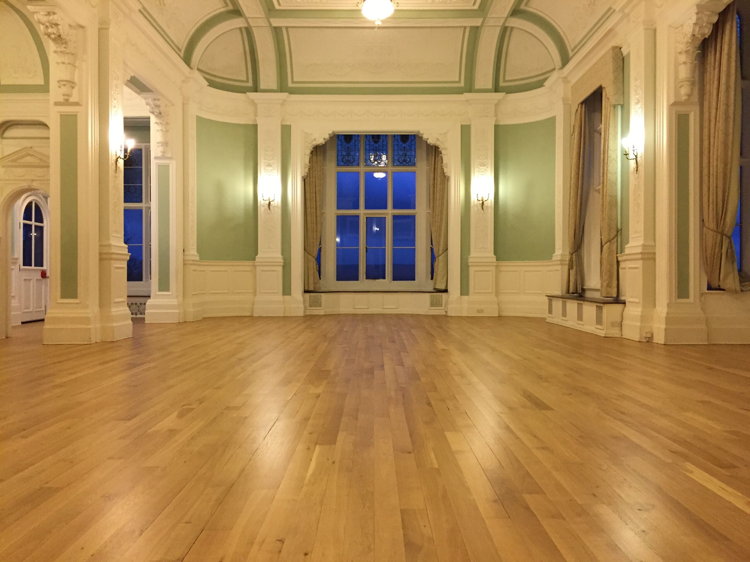 Grand Hall Solid Oak Plank Floor Sanded & Finished, Romsey