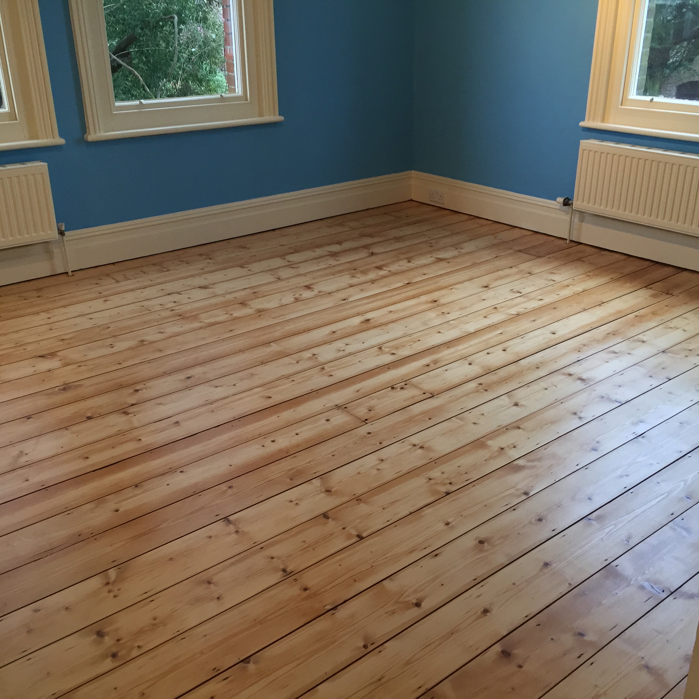 Pine Plank Wood Floor Sanded & Finished, Salisbury