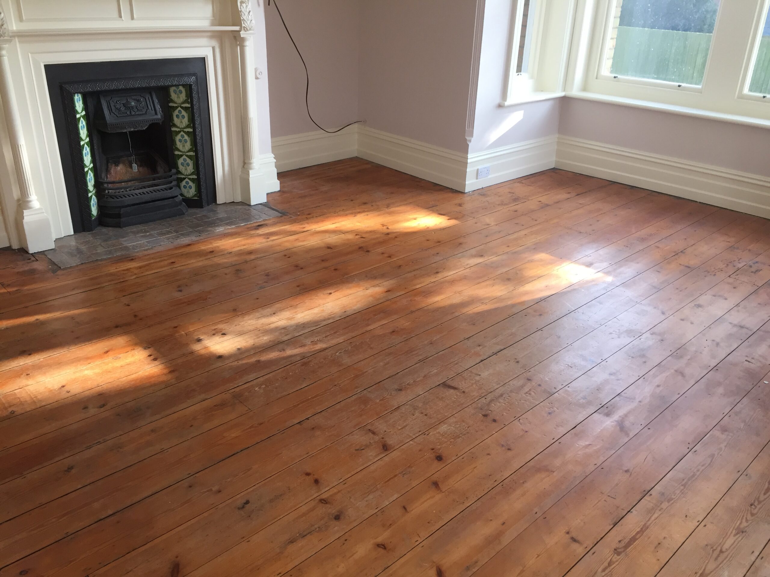 Victorian Pine Plank Wood Floors Sanded & Restored, Warminster