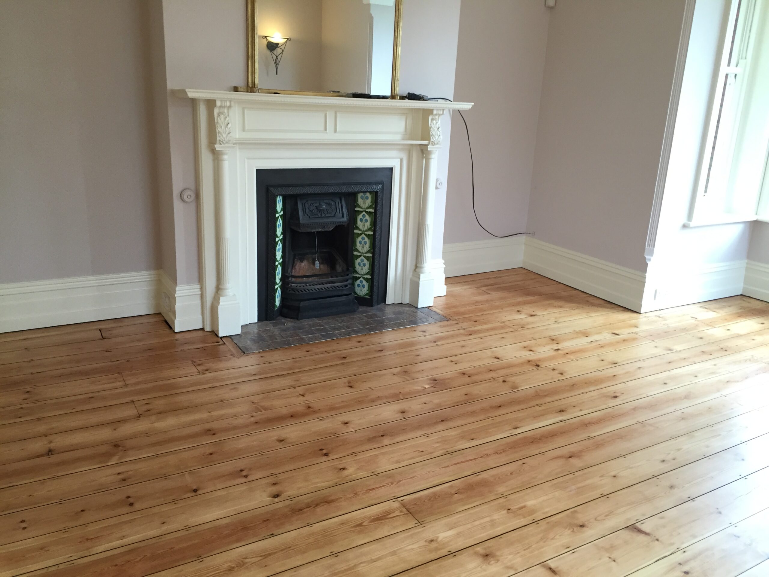 Victorian Pine Plank Wood Floors Sanded & Restored, Warminster