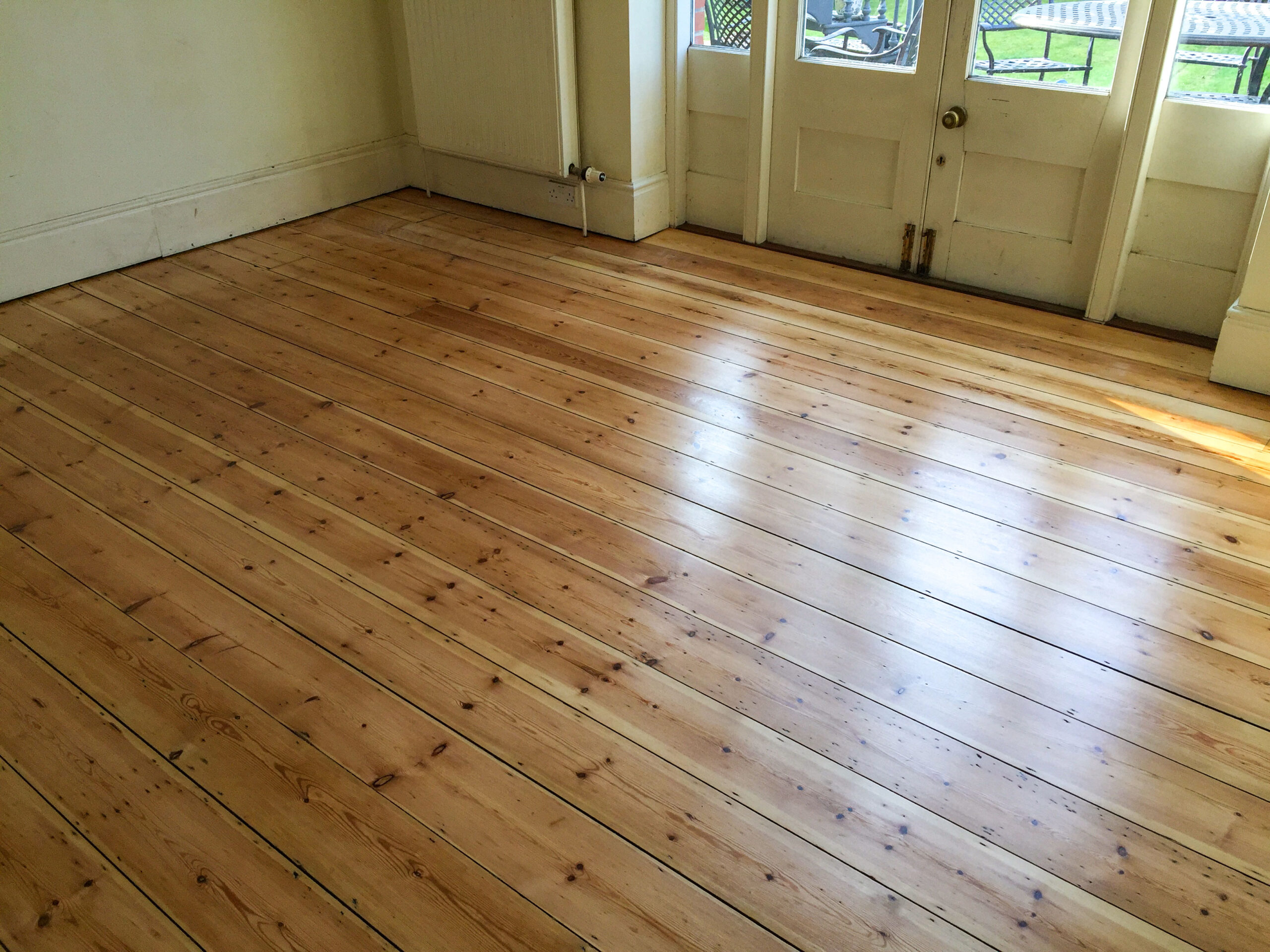 Victorian Pine Plank Wood Floors Sanded & Restored, Warminster