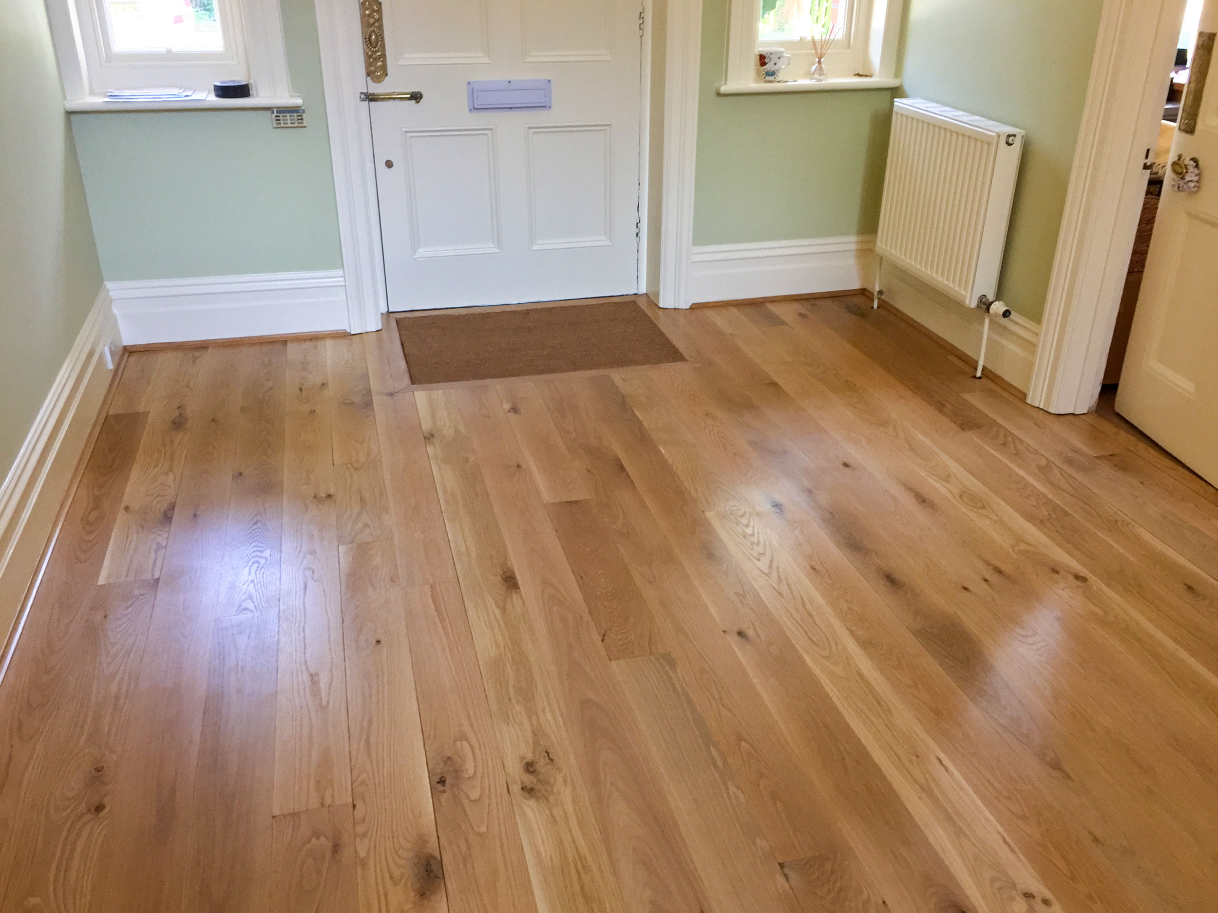Solid Oak Plank Wood Floor Sanded & Restored, Southampton
