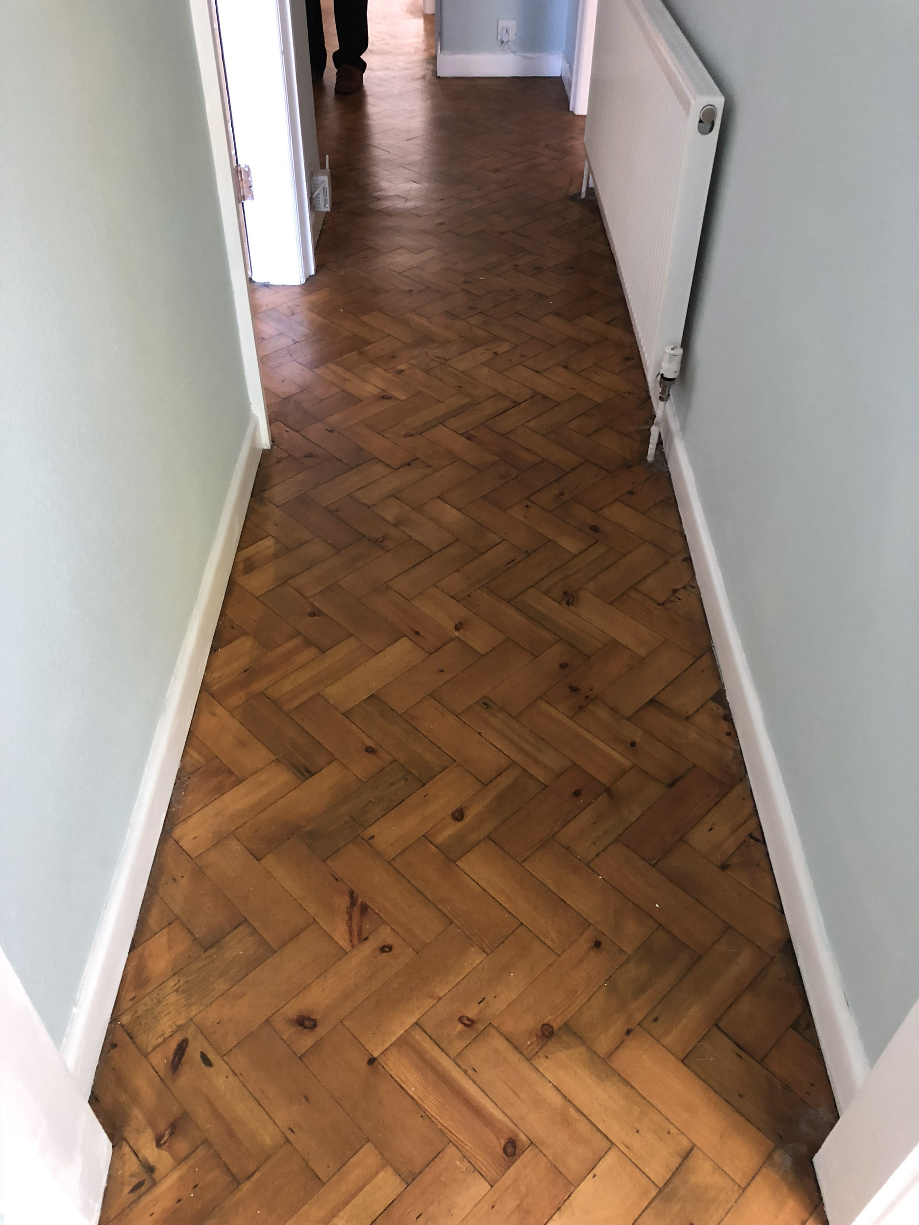 Pine Parquet Wood Floor Sanded & Restored, Wellow, Romsey