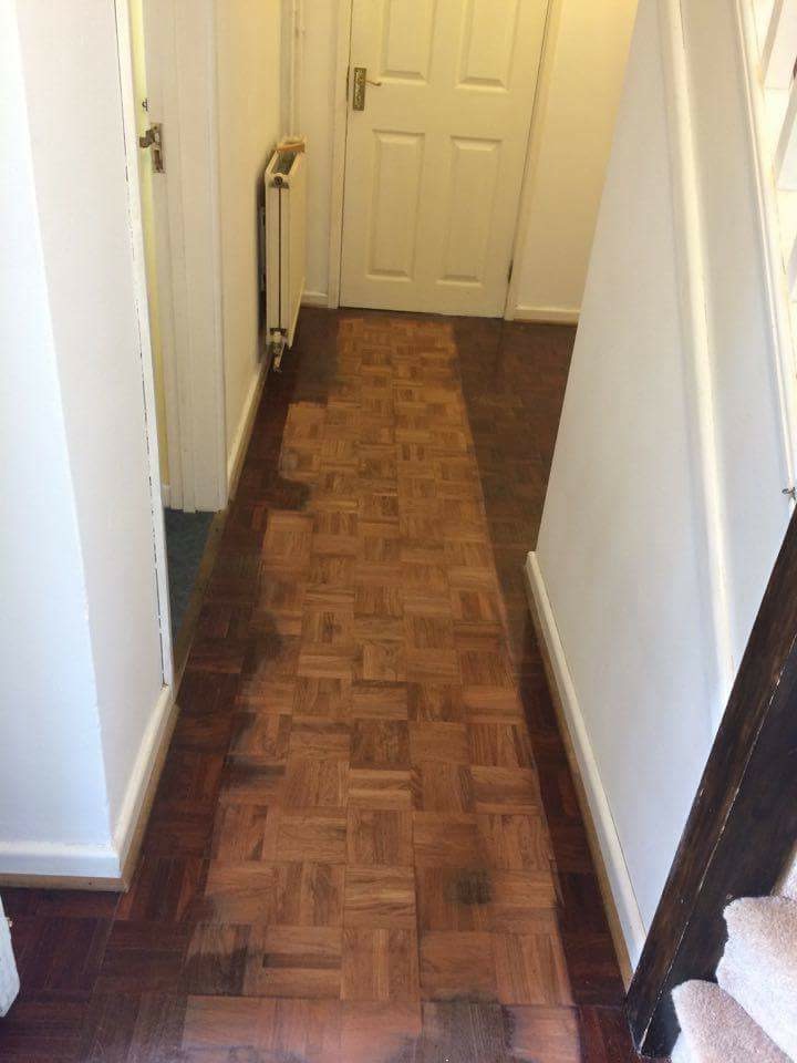 Cherry Wood Mosaic Parquet Floor Restored, Salisbury