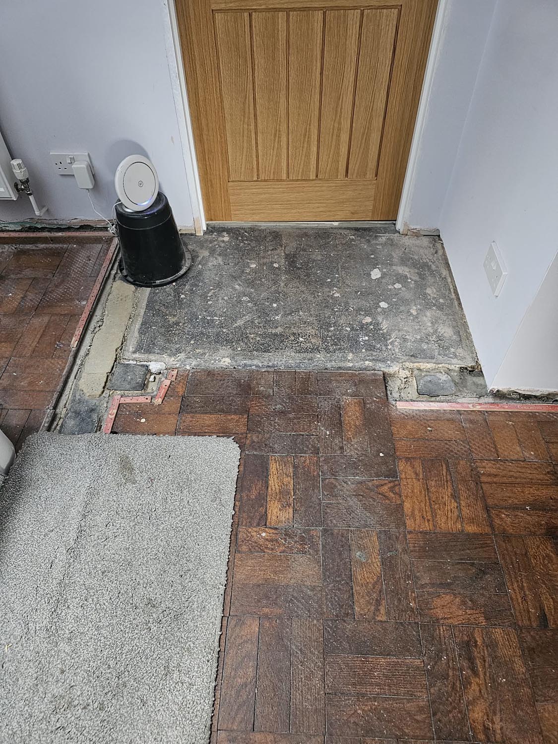 Oak Basket Weave Parquet Restoration, Three Legged Cross, Wimborne