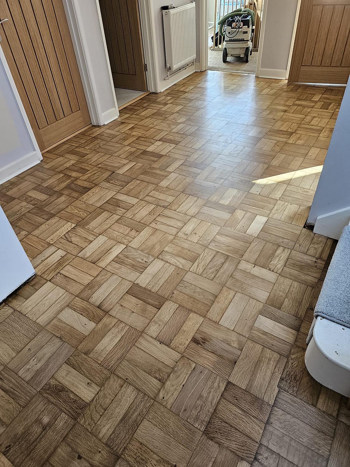 Oak Basket Weave Parquet Restoration, Three Legged Cross, Wimborne