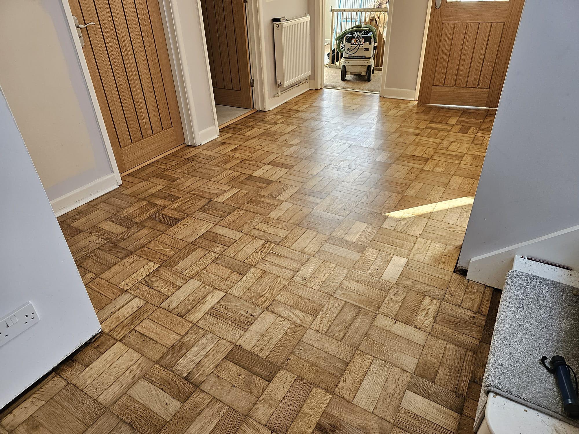 Oak Basket Weave Parquet Restoration, Three Legged Cross, Wimborne