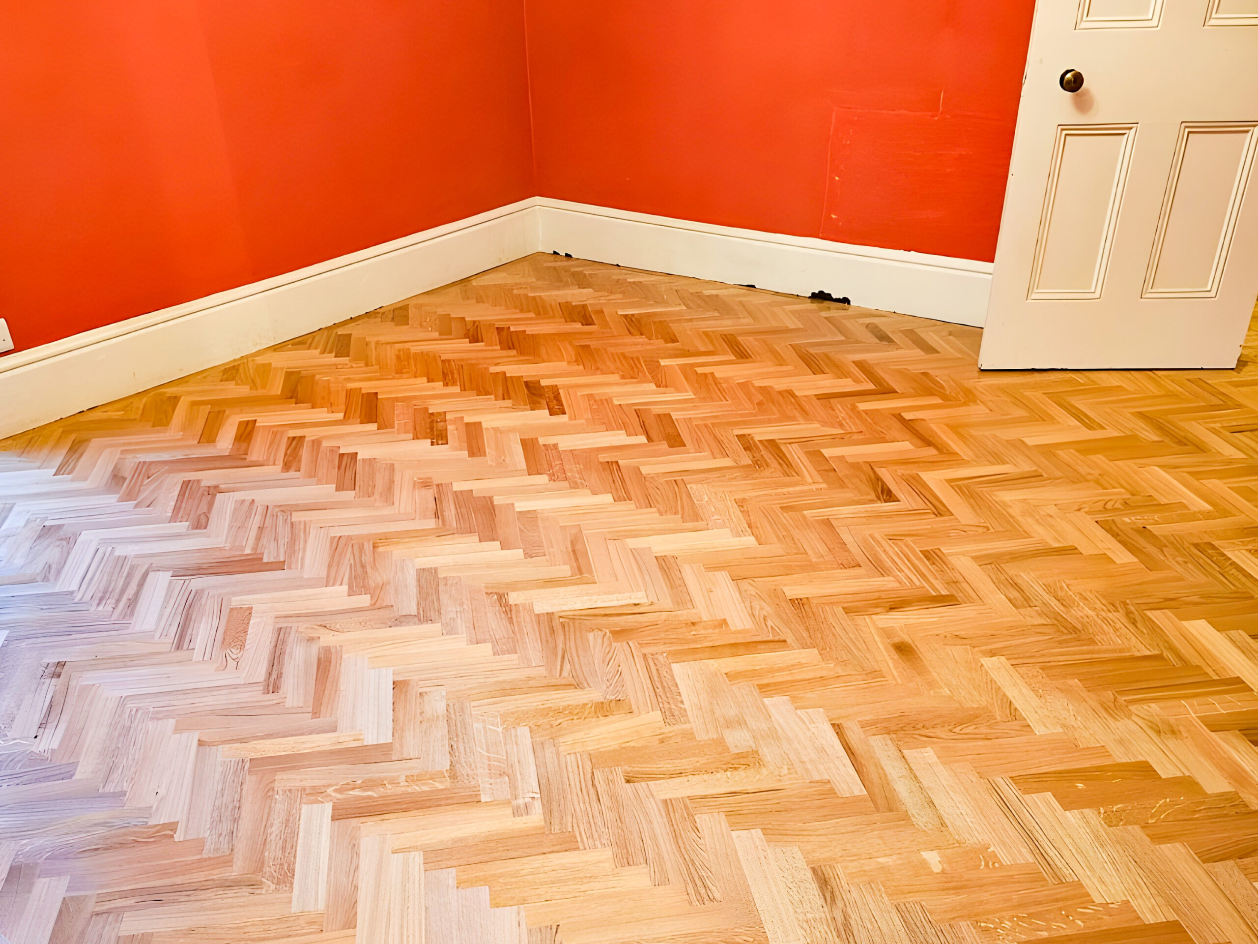 Prime Oak Herringbone Parquet Floor Installation, Ringwood