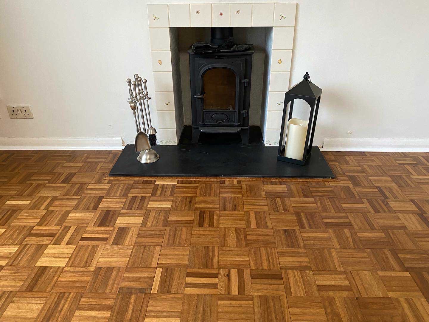 Parquet floor restored and finished after photo photo.